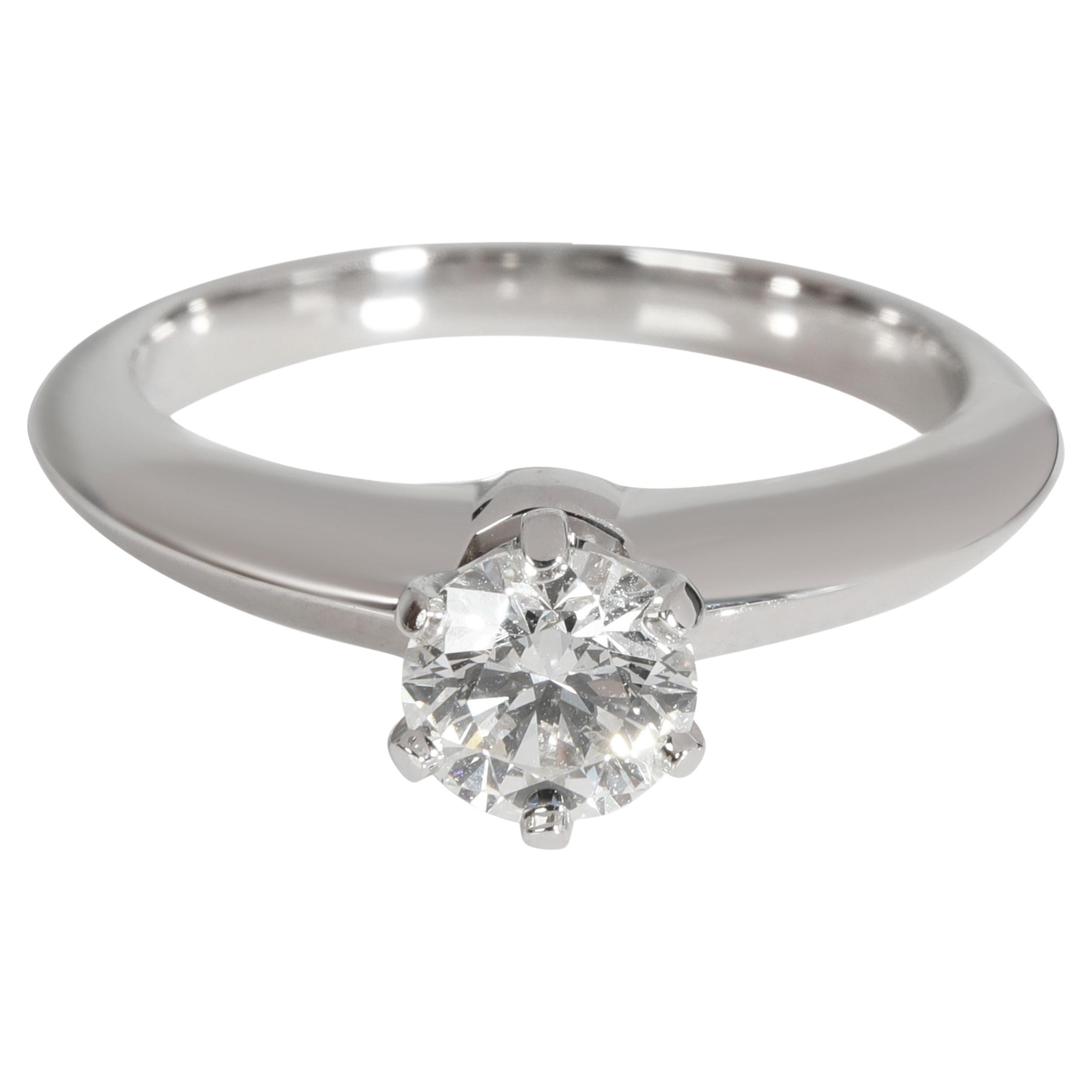 Tiffany & Co. Diamond Engagement Ring in 950 Platinum H VS1 0.53 CTW For Sale