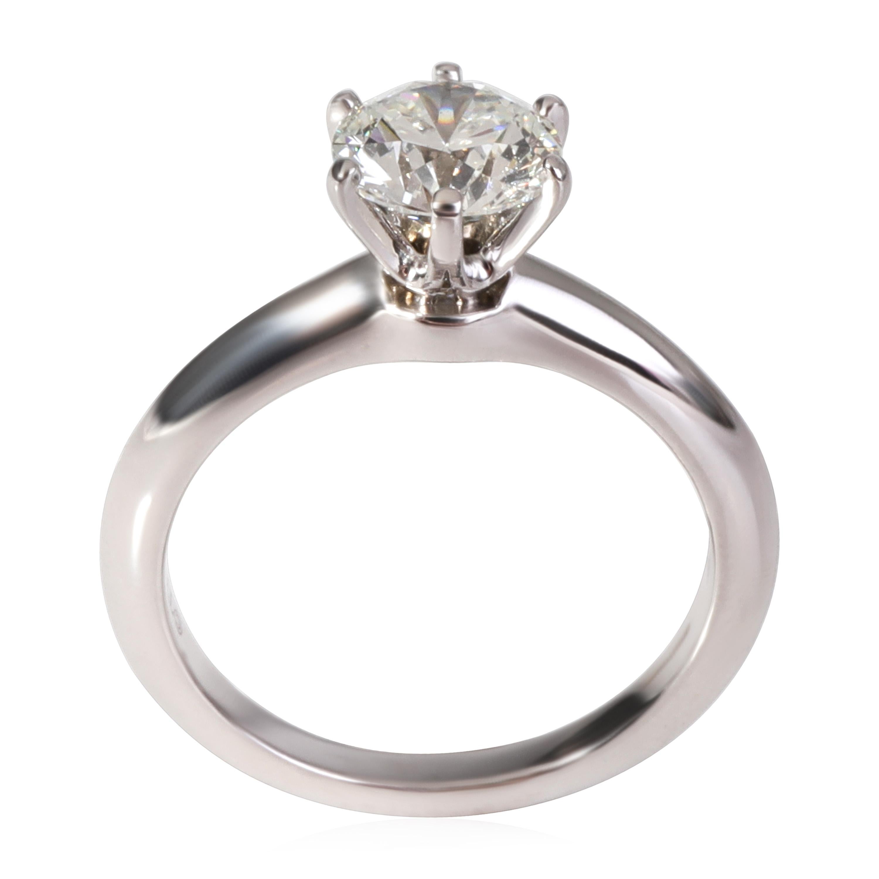 Round Cut Tiffany & Co. Diamond Engagement Ring in Platinum '1.11 Ct H/VS1'