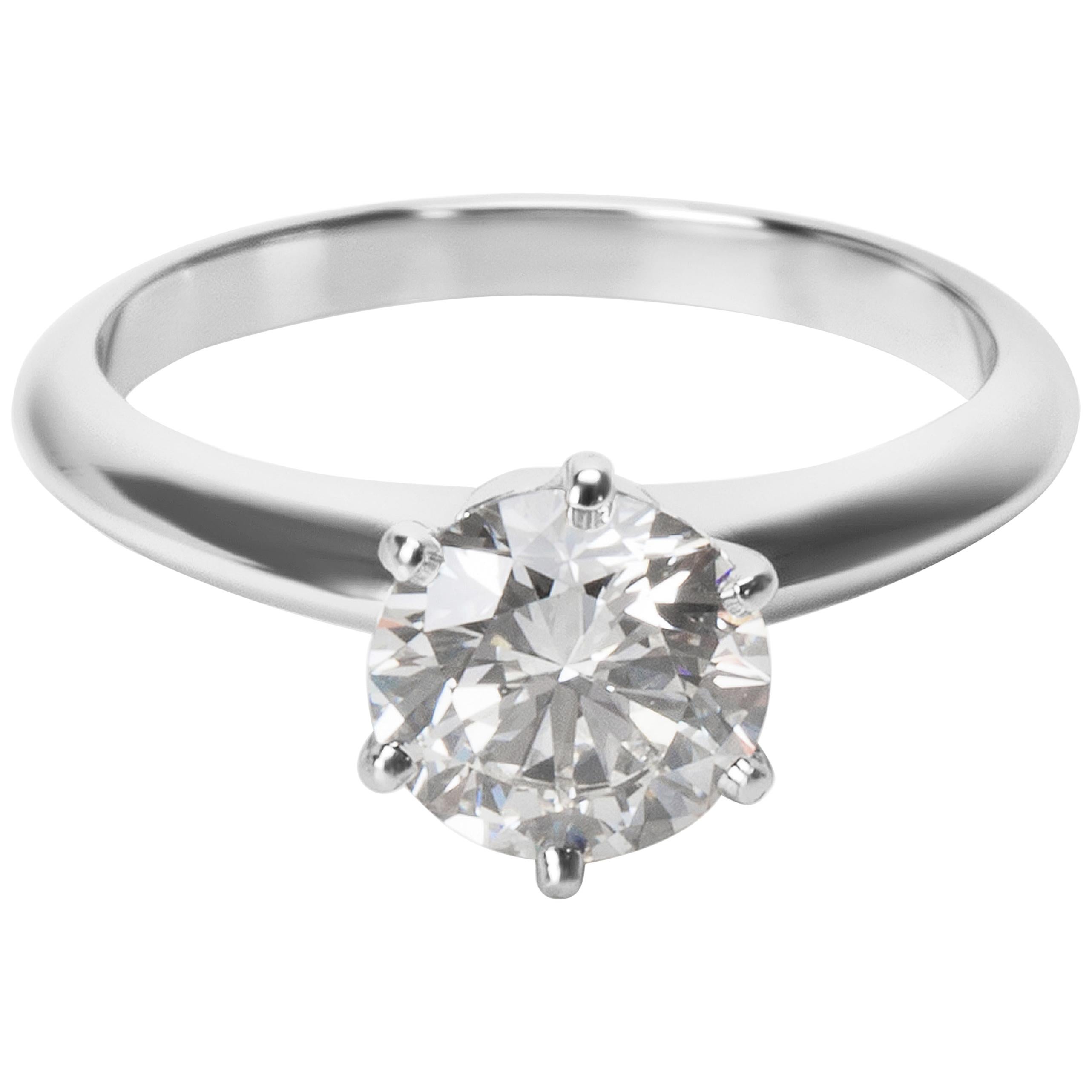 Tiffany & Co. Diamond Engagement Ring in Platinum 1.25 Carat G VVS2