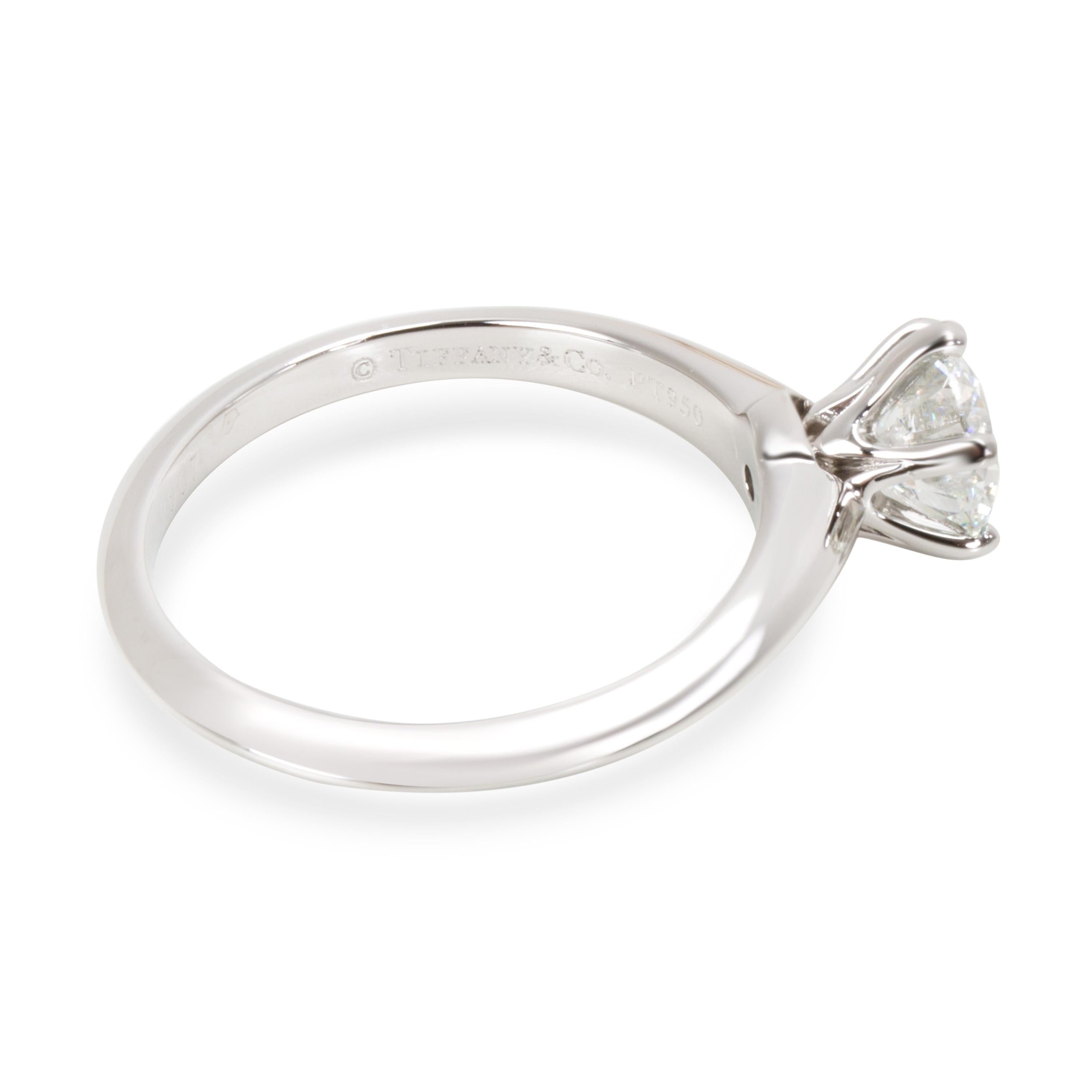 Tiffany & Co. Diamond Engagement Ring in Platinum E VVS1 0.78 Carat In Excellent Condition In New York, NY