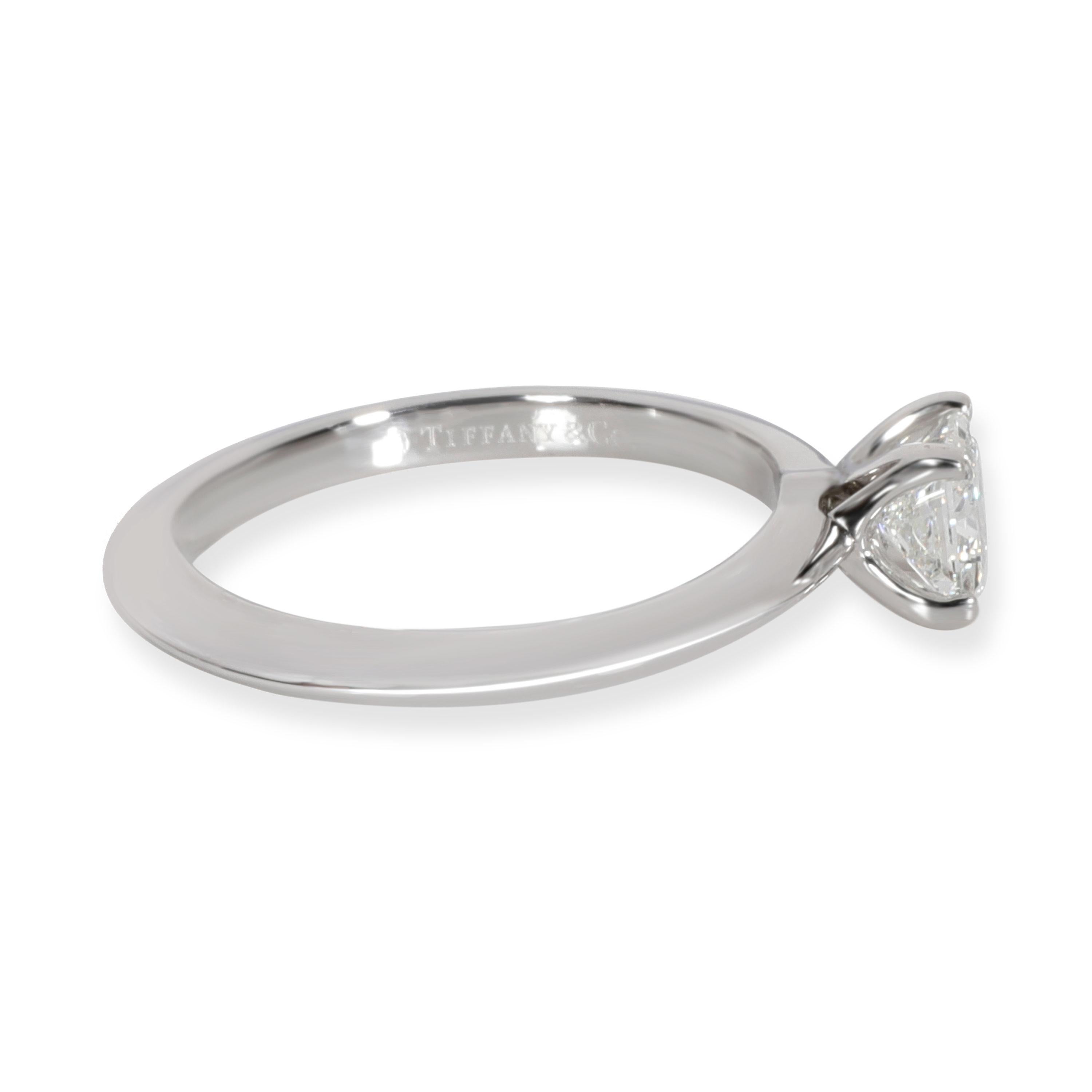 Princess Cut Tiffany & Co. Diamond Engagement Ring in Platinum F VS1 0.51 Carat