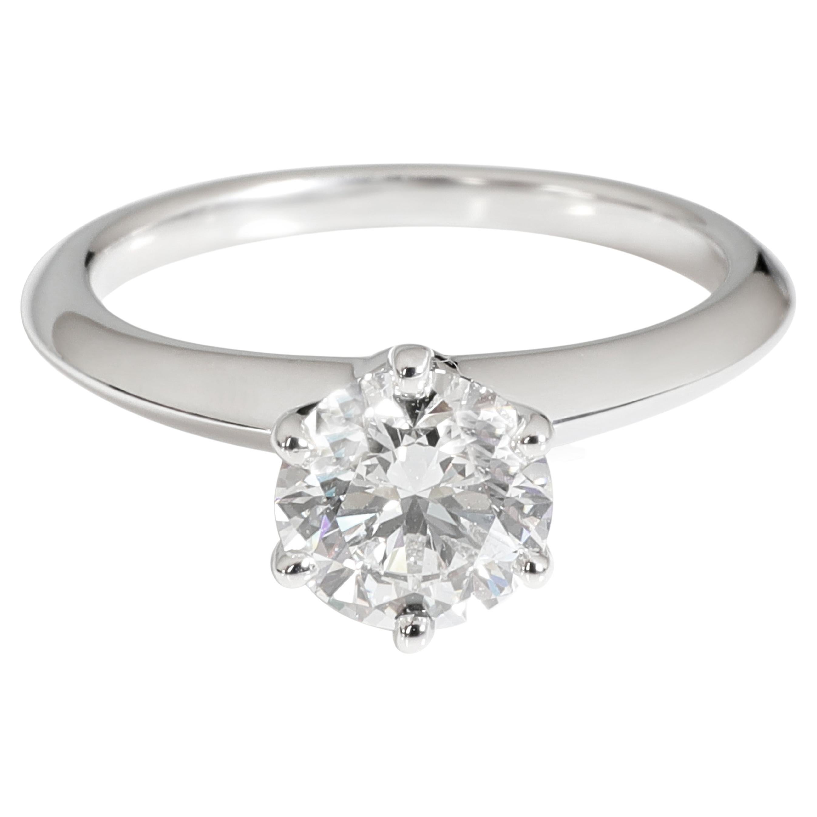 Tiffany & Co. Diamond Engagement Ring in Platinum F VS1 1.06 CTW