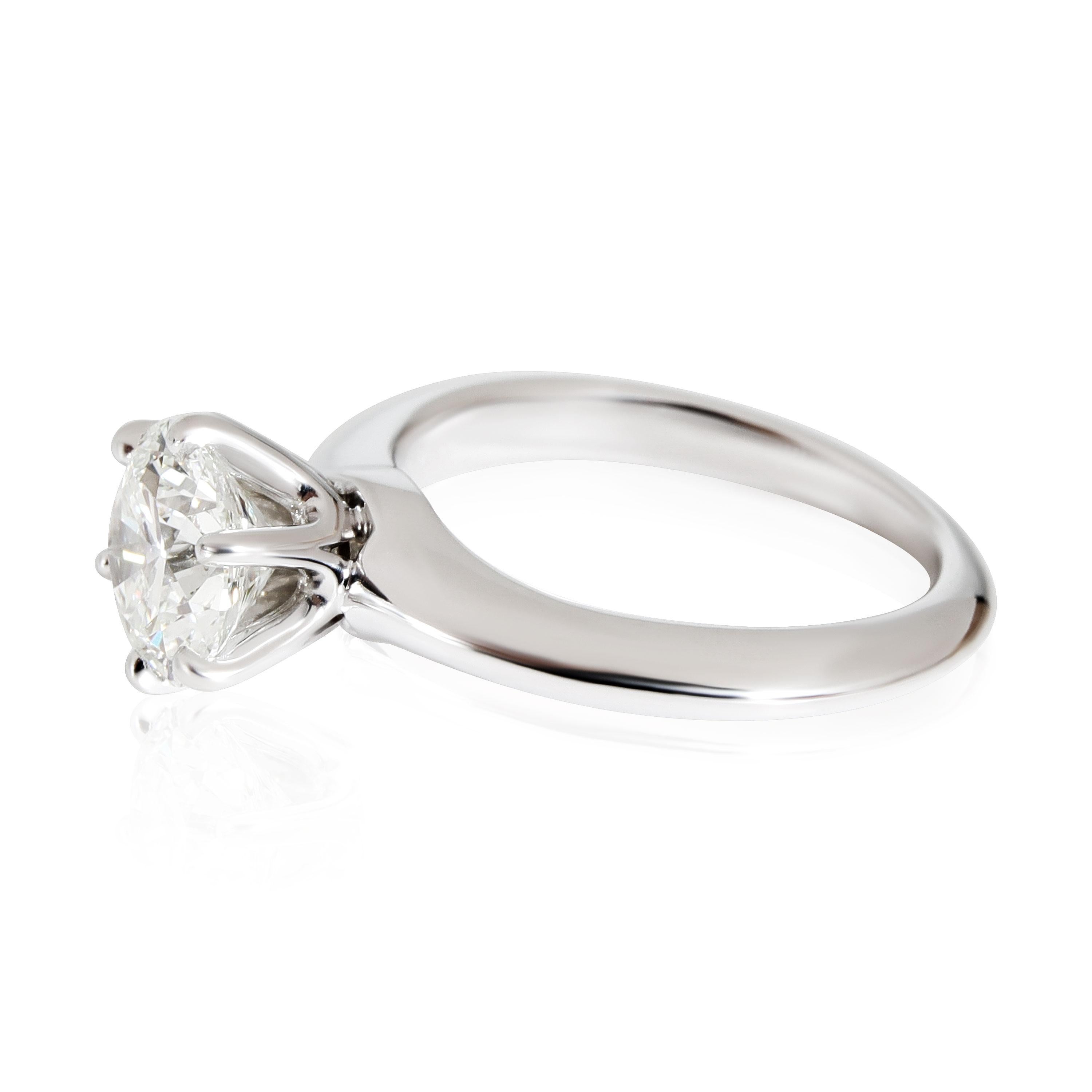 Tiffany & Co. Diamond Engagement Ring in Platinum G SI1 1.16 CTW In Excellent Condition For Sale In New York, NY