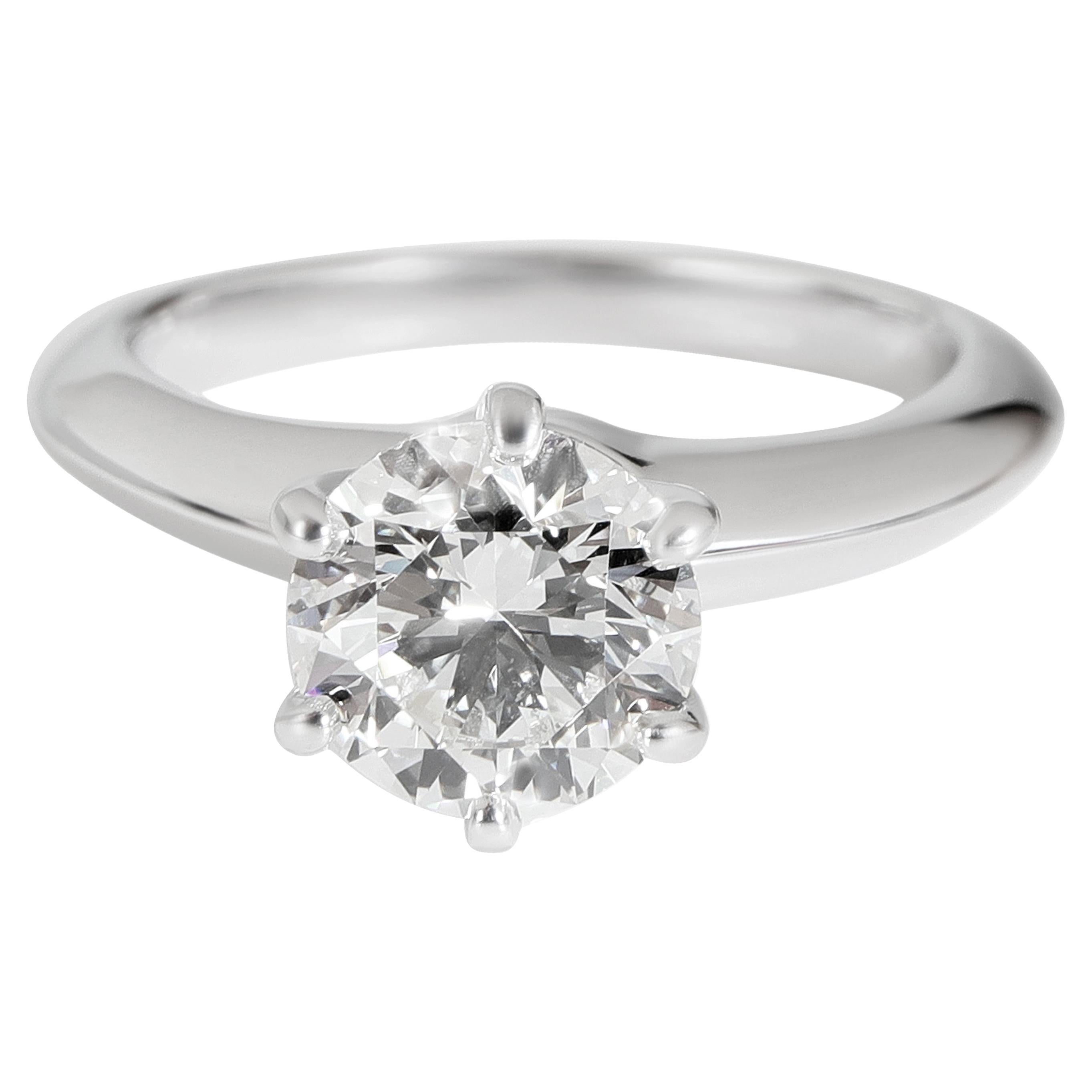 Tiffany & Co. Diamond Engagement Ring in Platinum G SI1 1.16 CTW