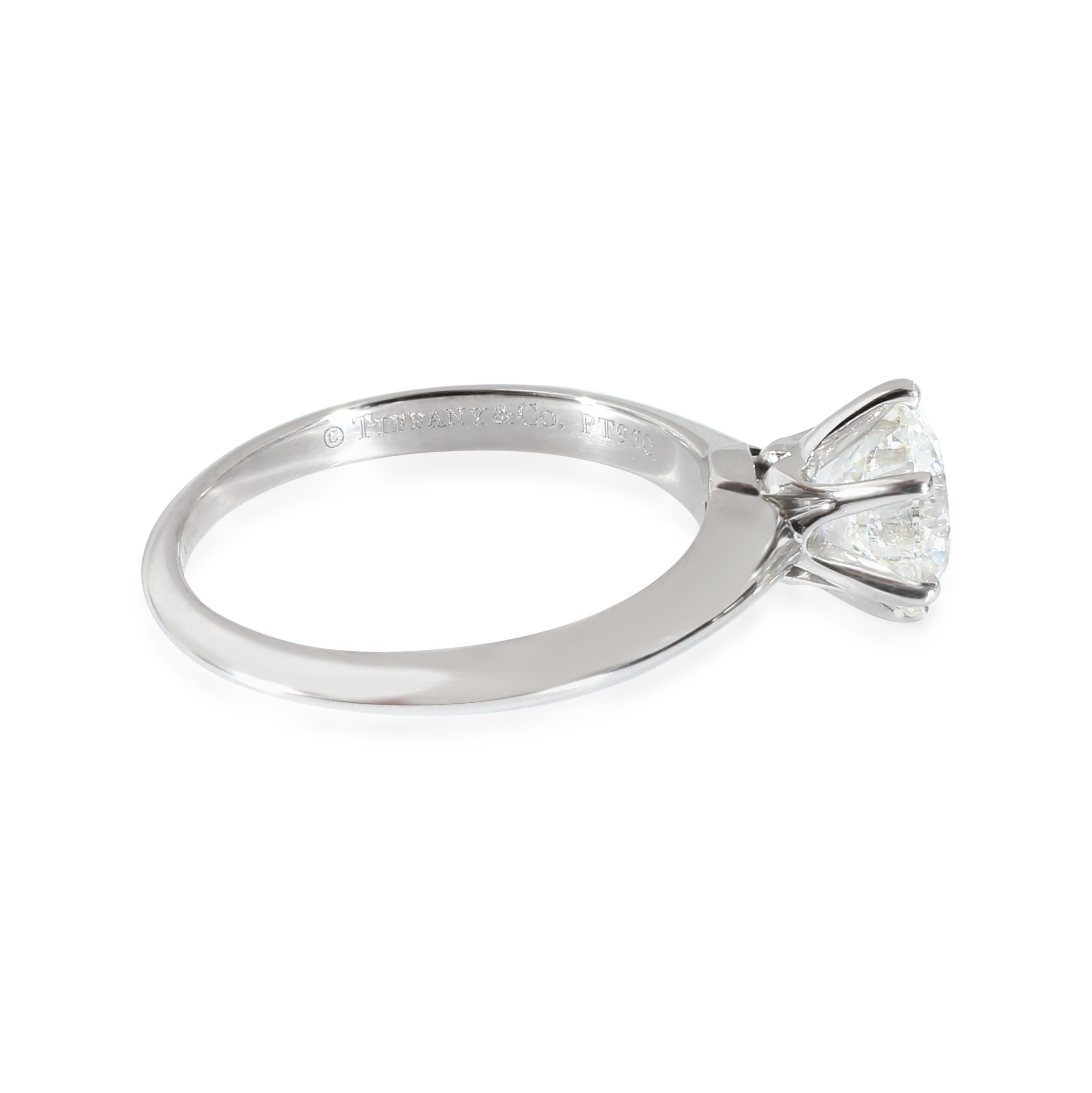 Women's Tiffany & Co. Diamond Engagement Ring in  Platinum G VS1 1.23 CTW For Sale