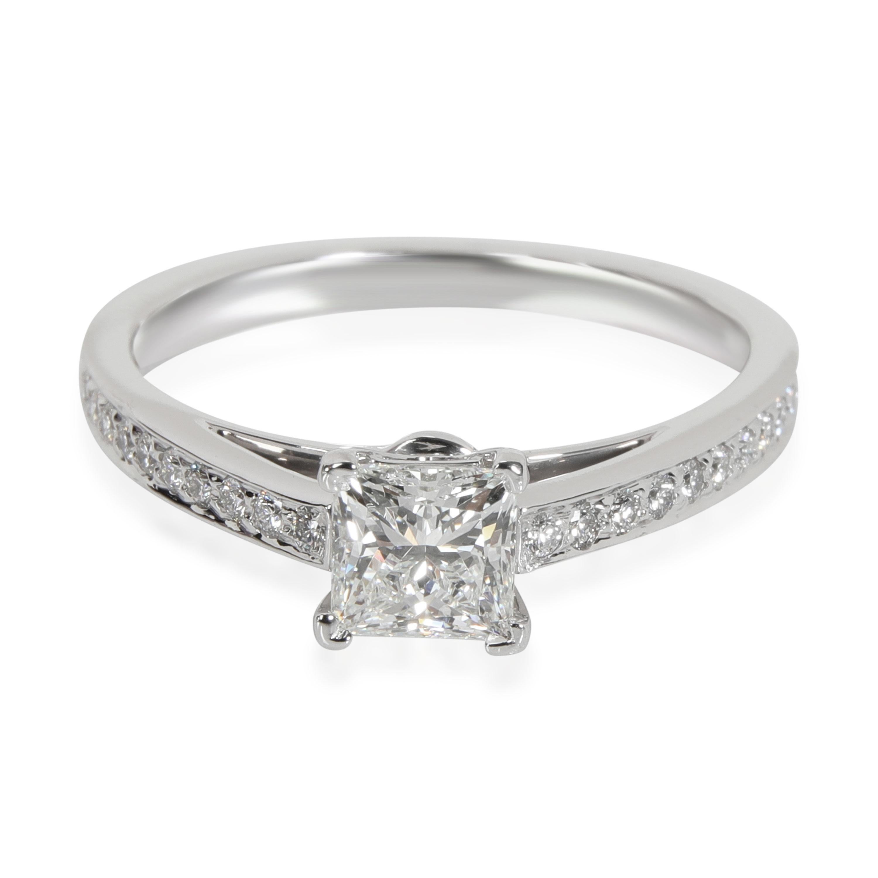Princess Cut Tiffany & Co. Diamond Engagement Ring in Platinum H VVS1 0.76 CTW