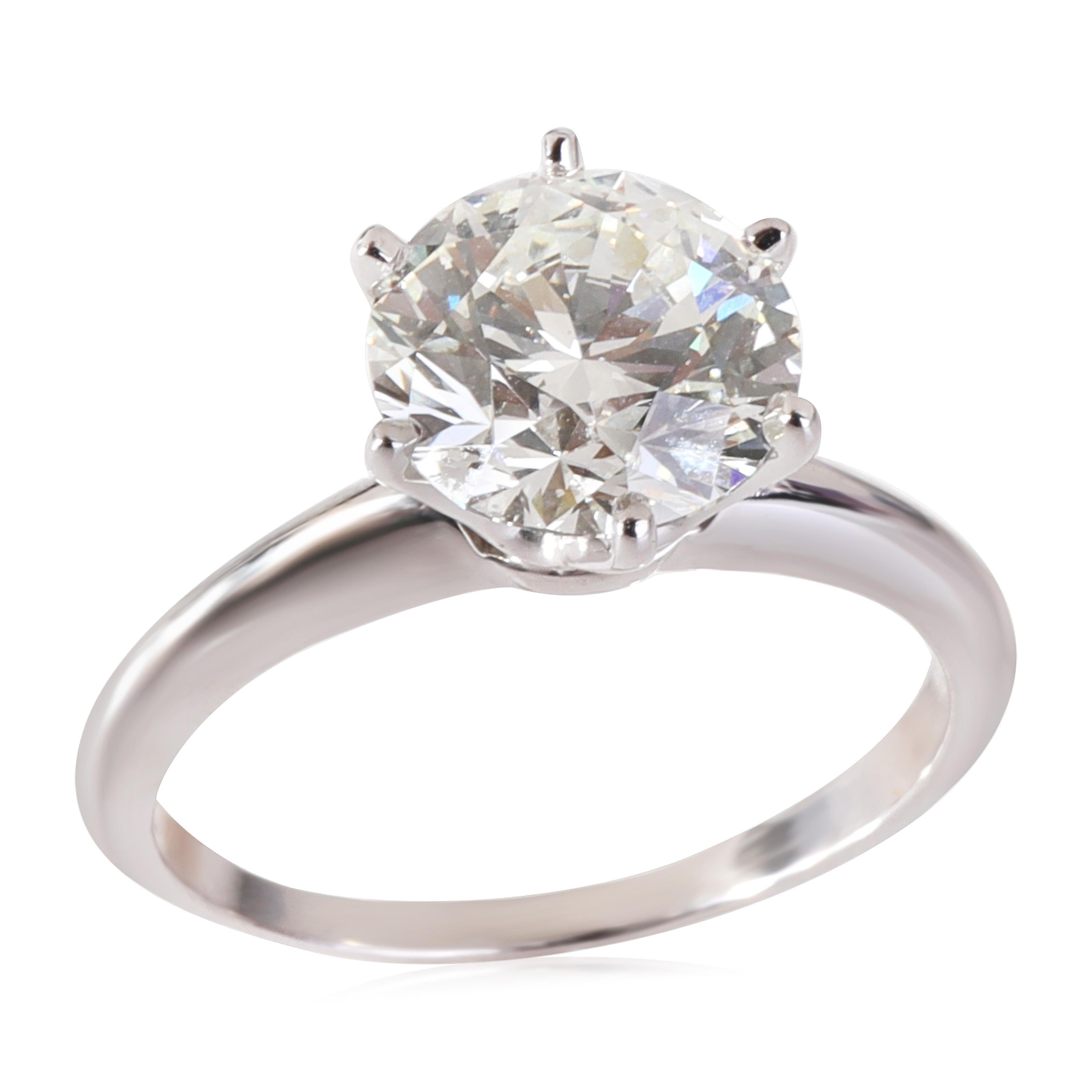 Round Cut Tiffany & Co. Diamond Engagement Ring in Platinum I VS1 2.17 CTW