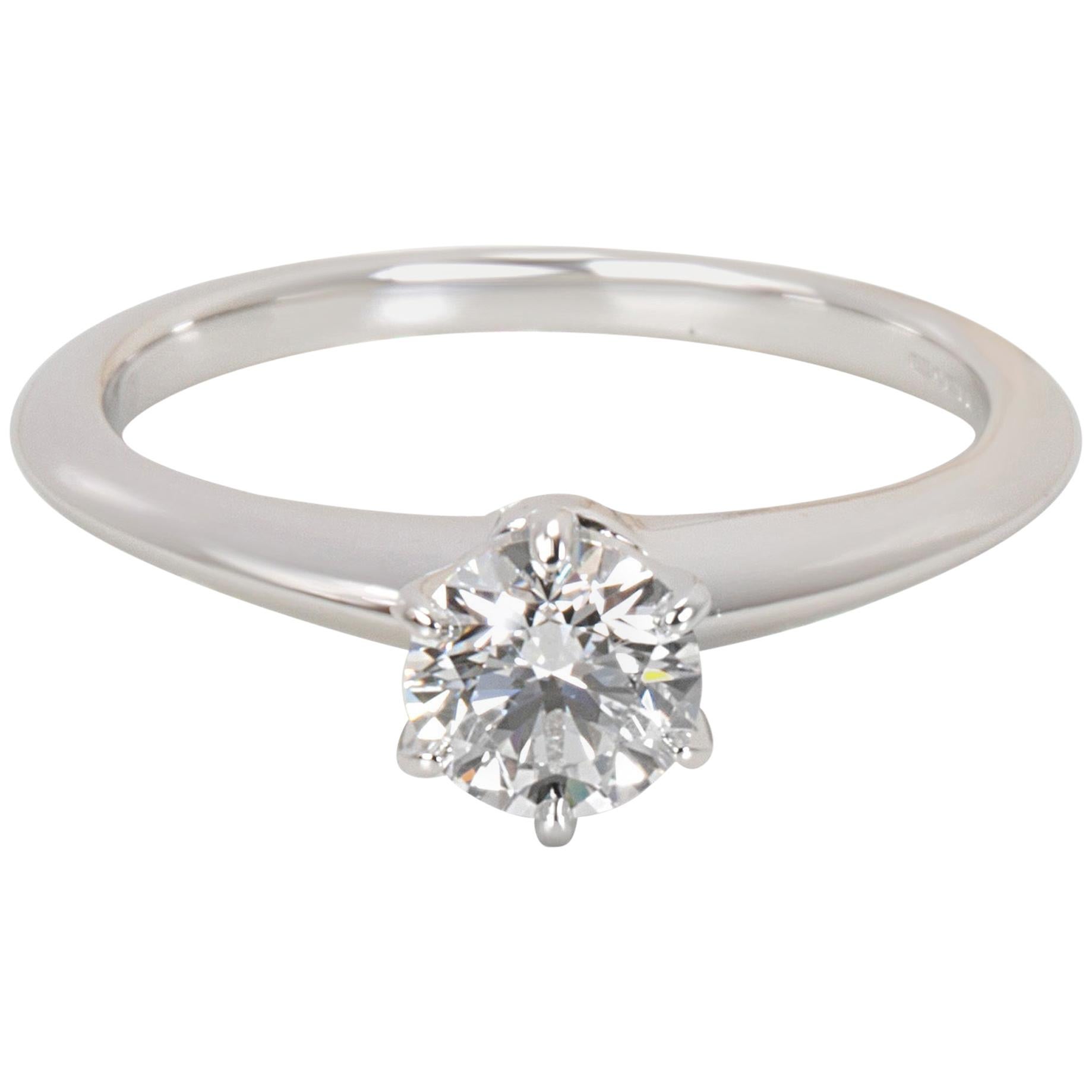 Tiffany & Co. Diamond Engagement Ring in Platinum I VVS1 0.52 Carat