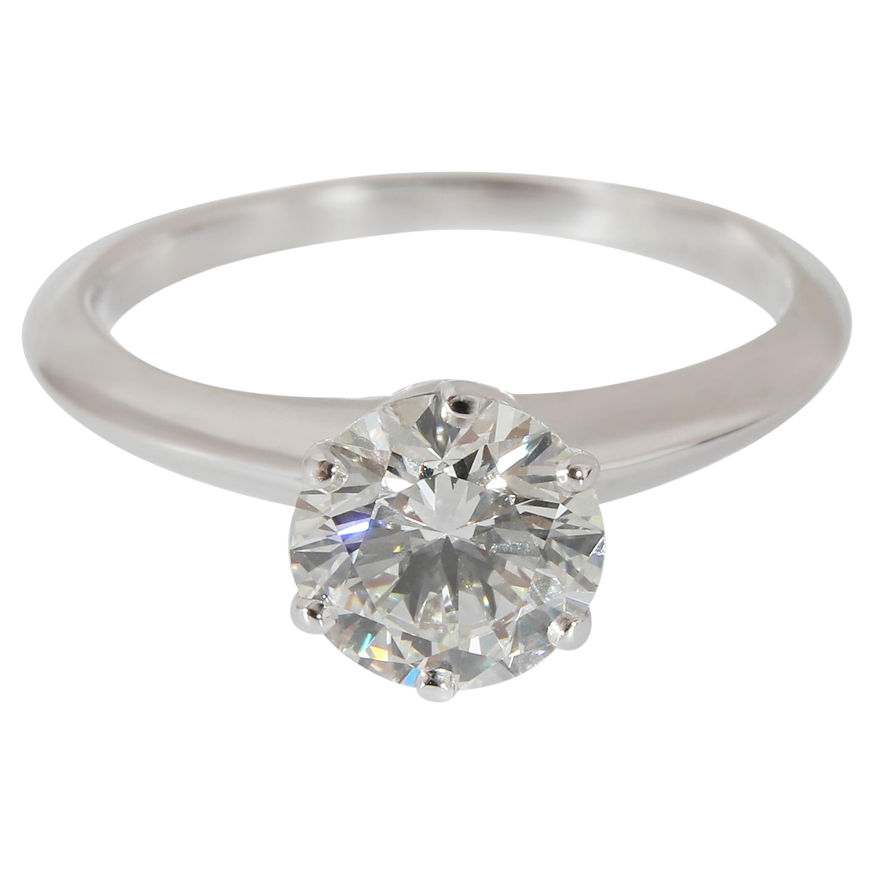 Tiffany & Co. Diamond Engagement Ring in Platinum I VVS2 1.29 CTW For Sale