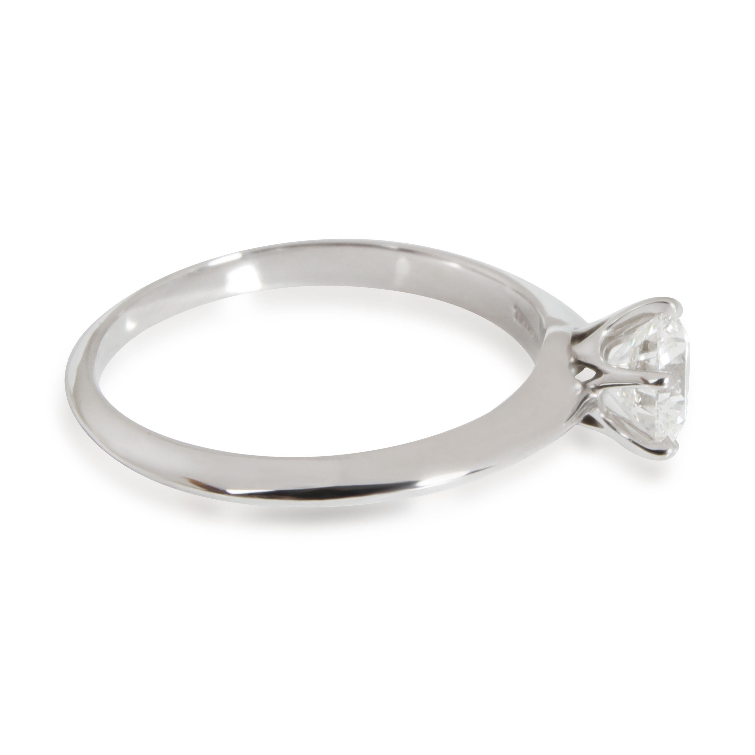 Round Cut Tiffany & Co. Diamond Engagement Ring in Platinum Platinum H VS1 0.66 CTW