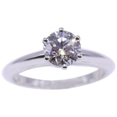 Tiffany & Co. Diamond Engagement Ring Round Solitaire 1.02 Carat H VS1