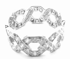 Tiffany & Co Diamond Eternal Wide Link Platinum Band Ring