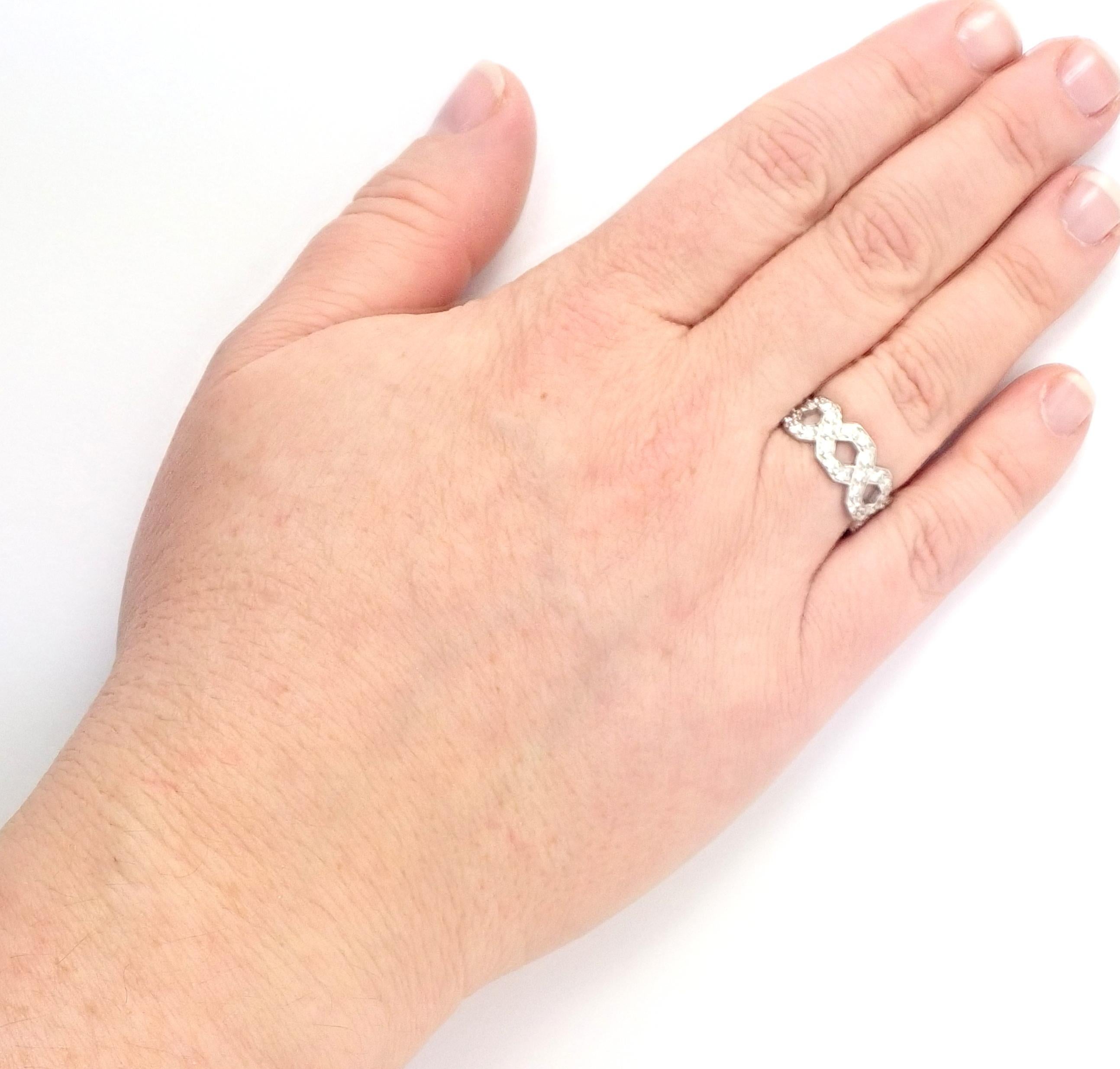 Women's or Men's Tiffany & Co Diamond Eternal Wide Link Platinum Band Ring