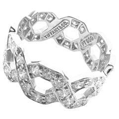Tiffany & Co Diamant Eternal Breiter Platinring mit breitem Gliederring
