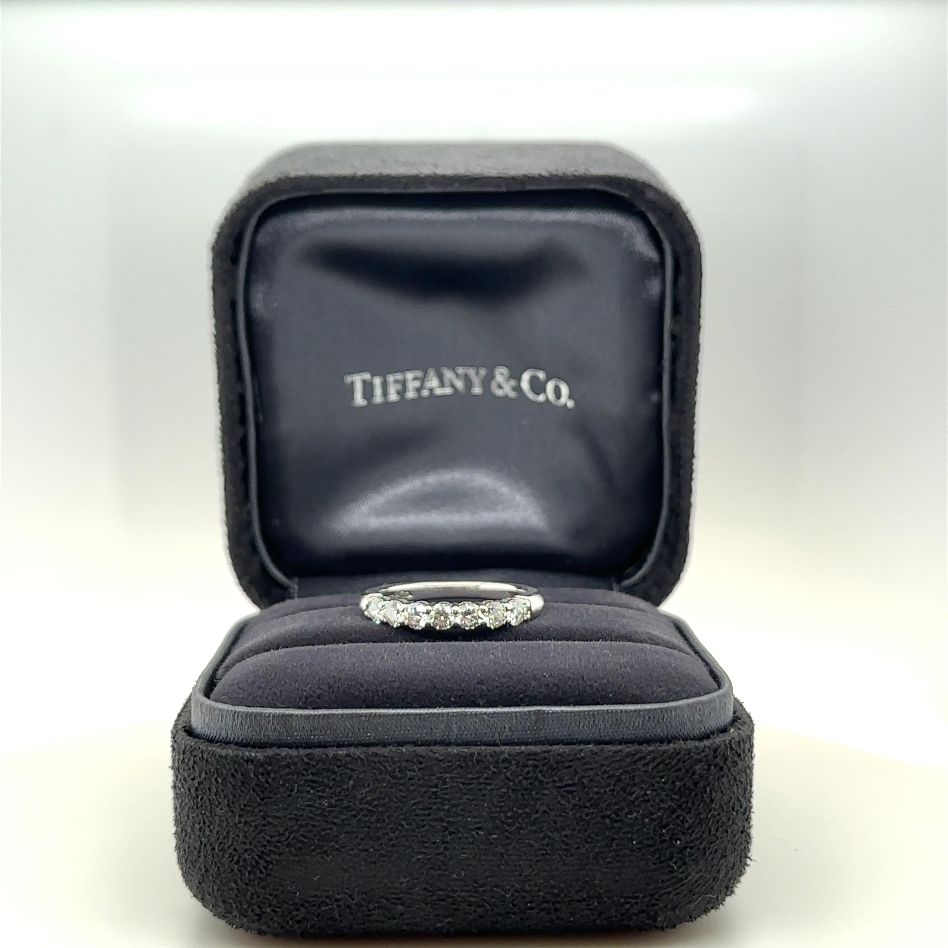 Brilliant Cut Tiffany & Co Diamond Eternity Ring 0.60ct For Sale
