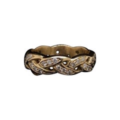 Tiffany & Co. Diamond Eternity Ring 14 Karat Yellow Gold, Circa 1980