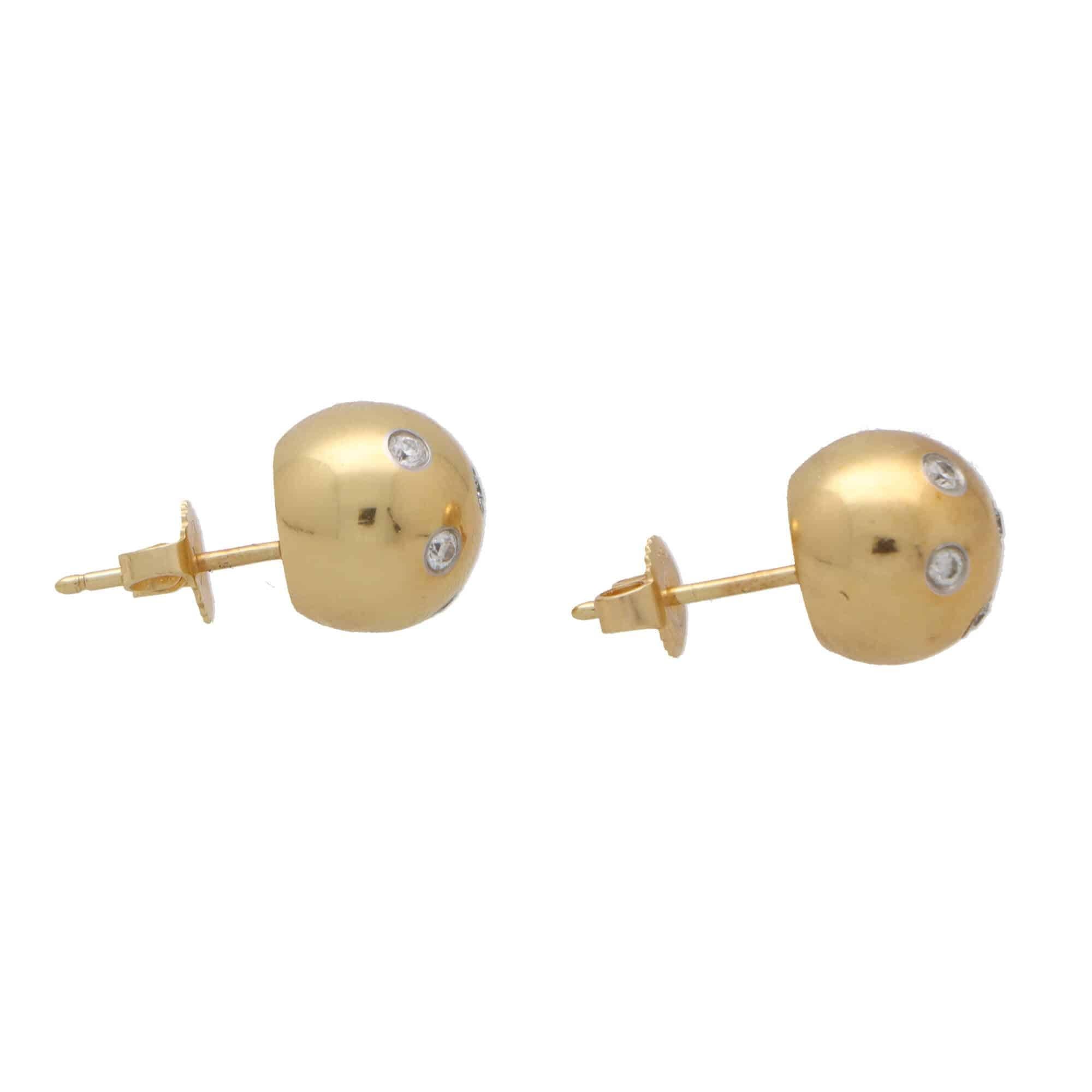 tiffany gold ball earrings