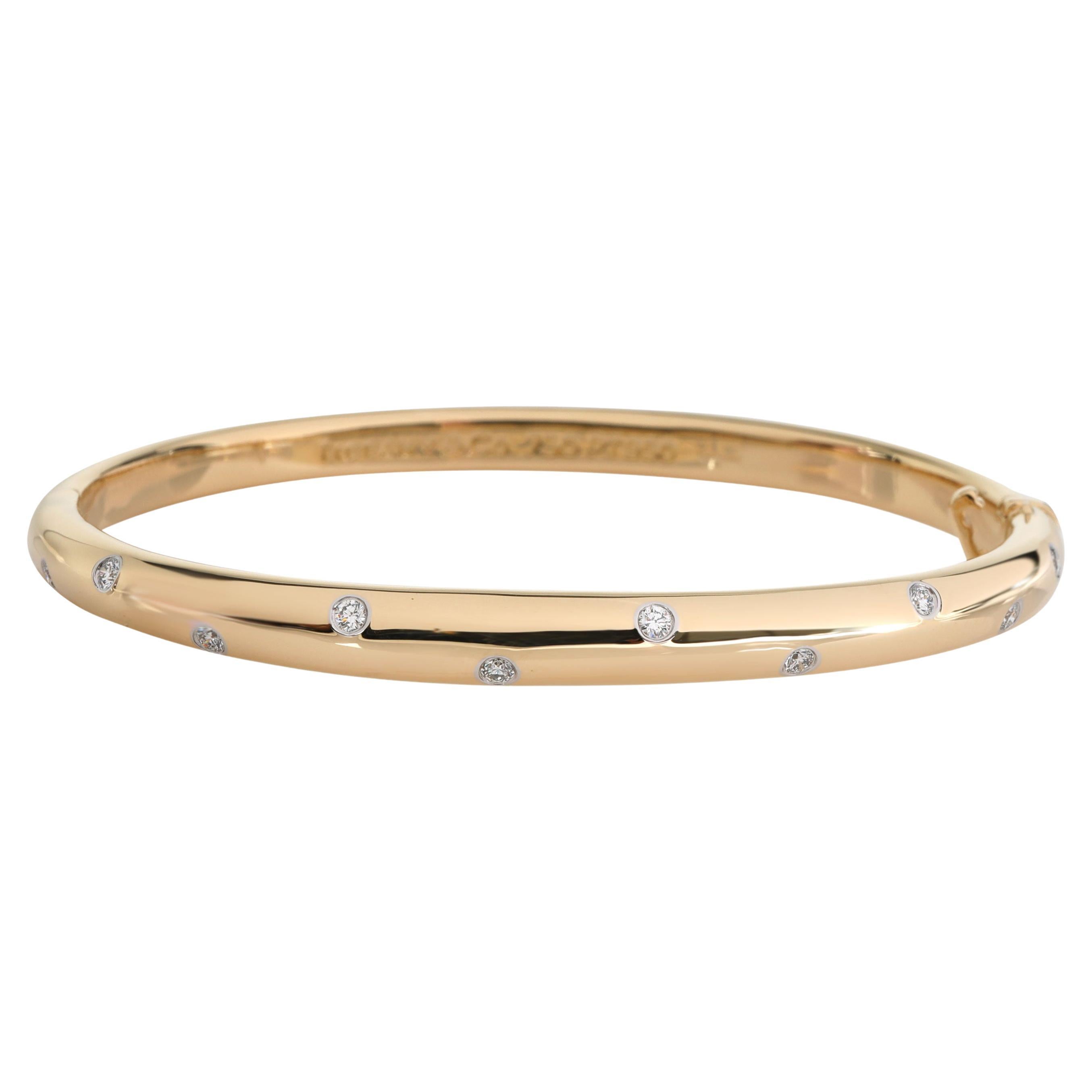 Tiffany and Co. Red Enamel Yellow Gold Bangle Bracelet at 1stDibs