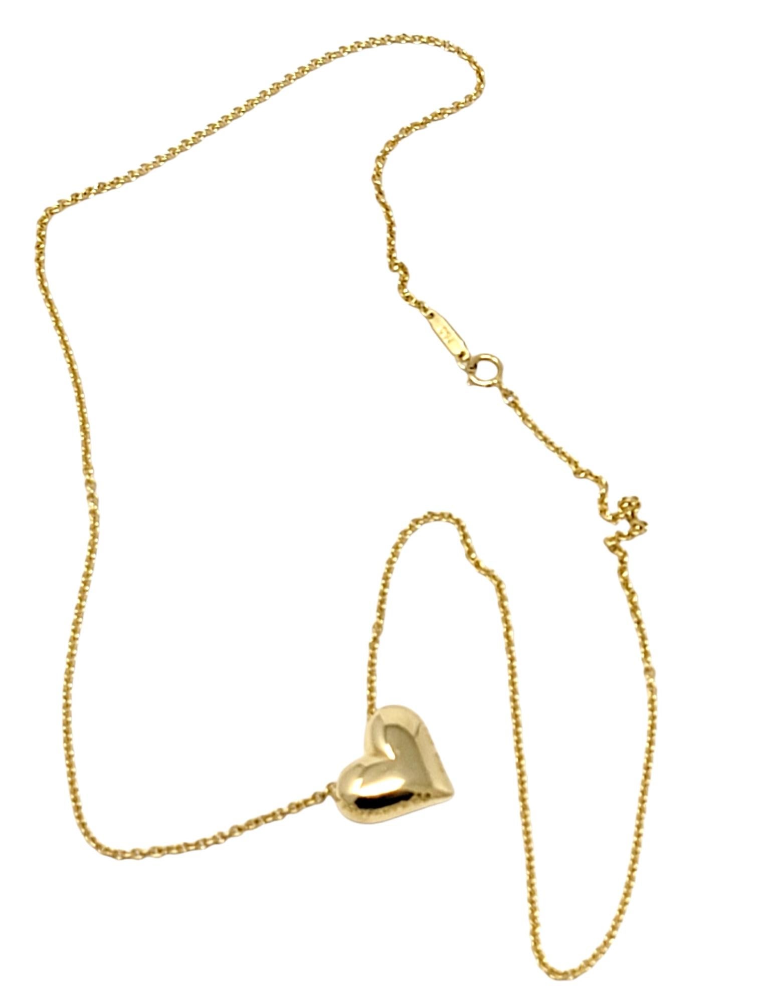 Tiffany & Co. Diamond Etoile Heart Shaped Pendant Necklace 18 Karat Yellow Gold In Good Condition In Scottsdale, AZ