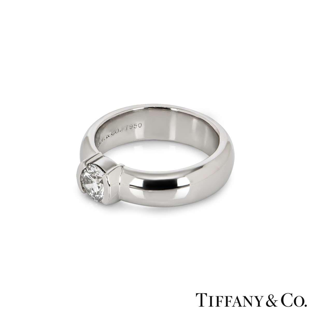 Tiffany & Co. Diamond Etoile Platinum Engagement Ring F/VS1 In Excellent Condition In London, GB