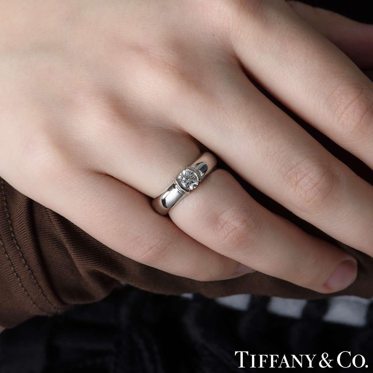 Tiffany & Co. Diamond Etoile Platinum Engagement Ring F/VS1 1