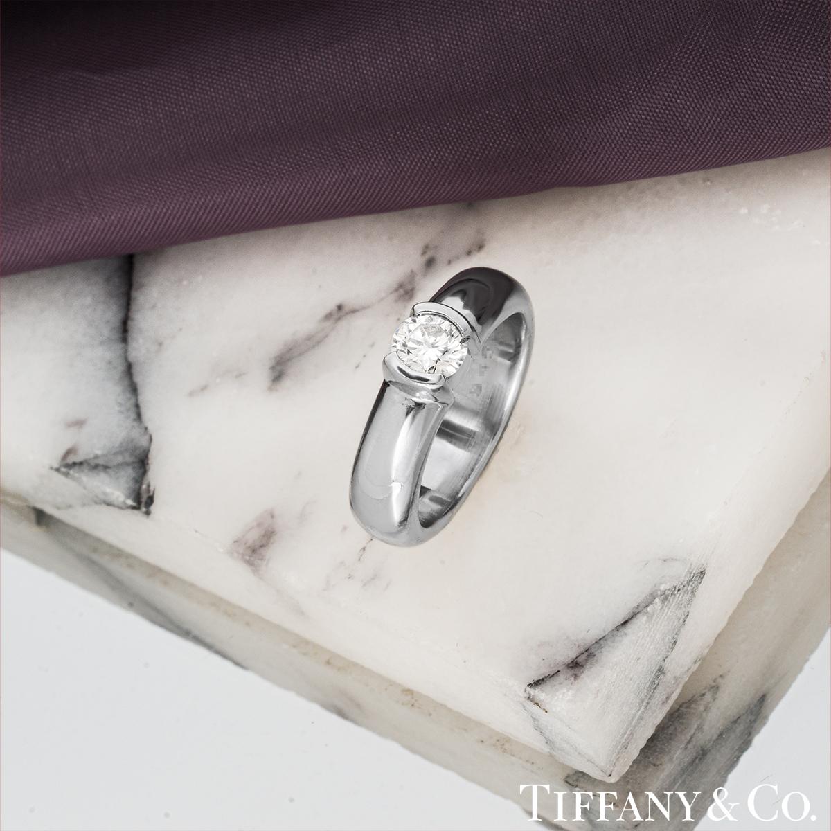 Tiffany & Co. Diamond Etoile Platinum Engagement Ring F/VS1 2