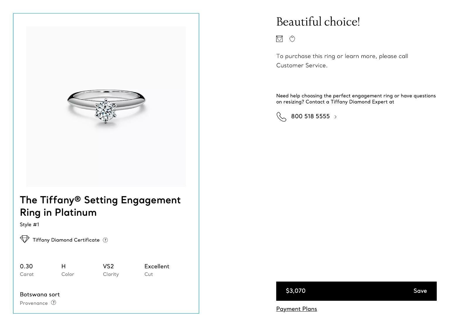 Tiffany & Co. Anello solitario in platino con diamante Etoile da 0,28 ct. in vendita 3