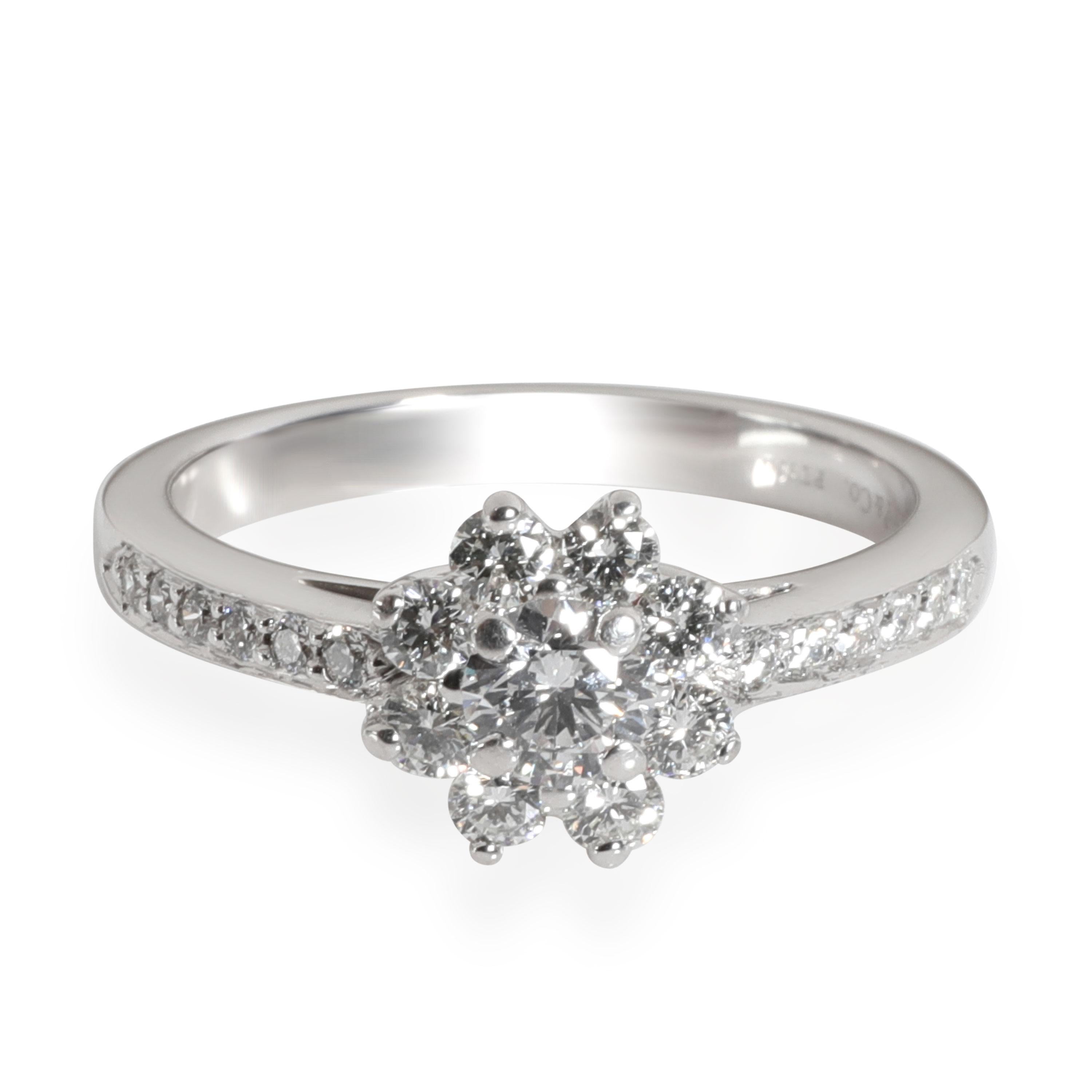 Tiffany & Co. Diamond Fleurette Ring in Platinum 0.60 CTW In Excellent Condition In New York, NY