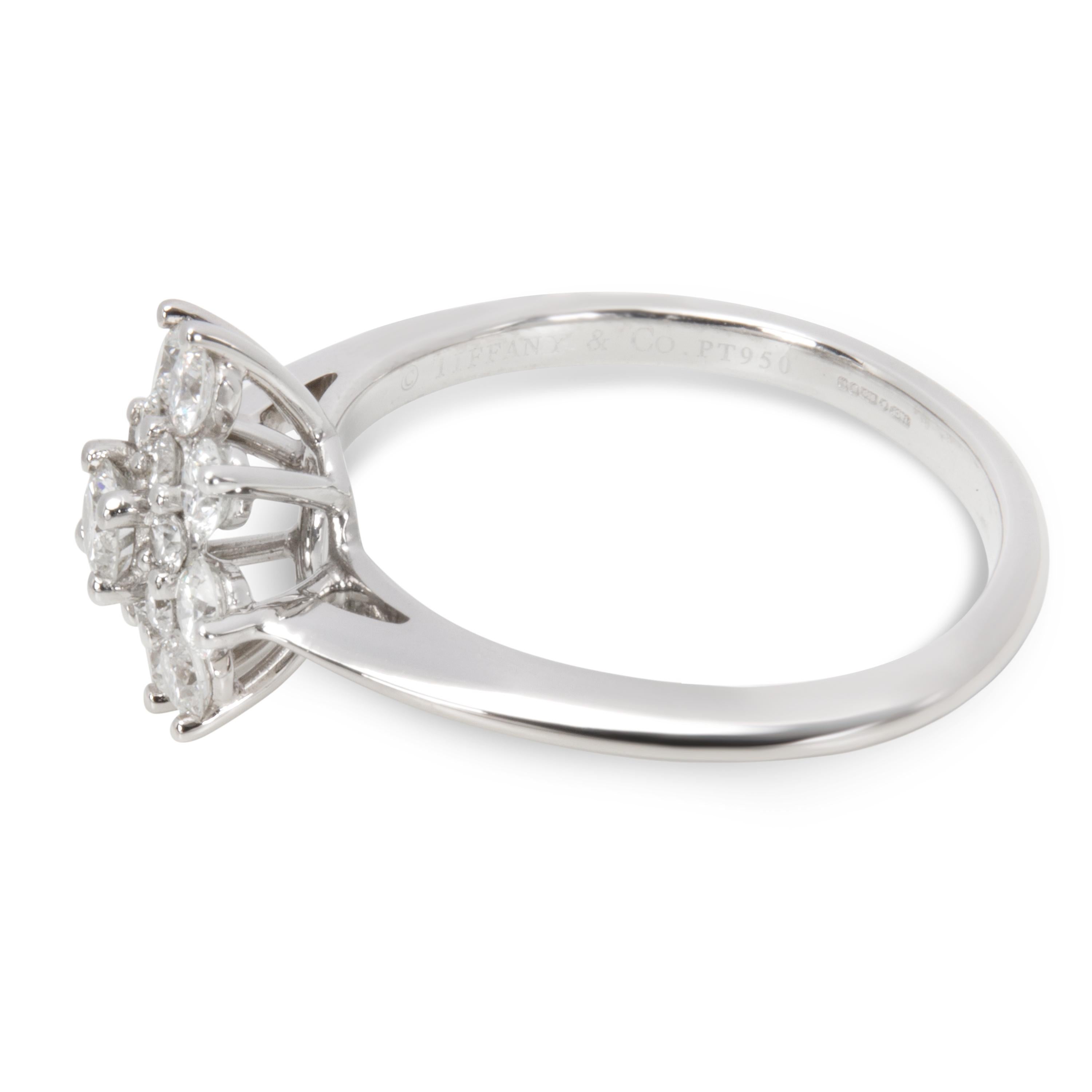 Tiffany & Co. Diamond Flower Ring in Platinum 0.60 Carat In Excellent Condition In New York, NY