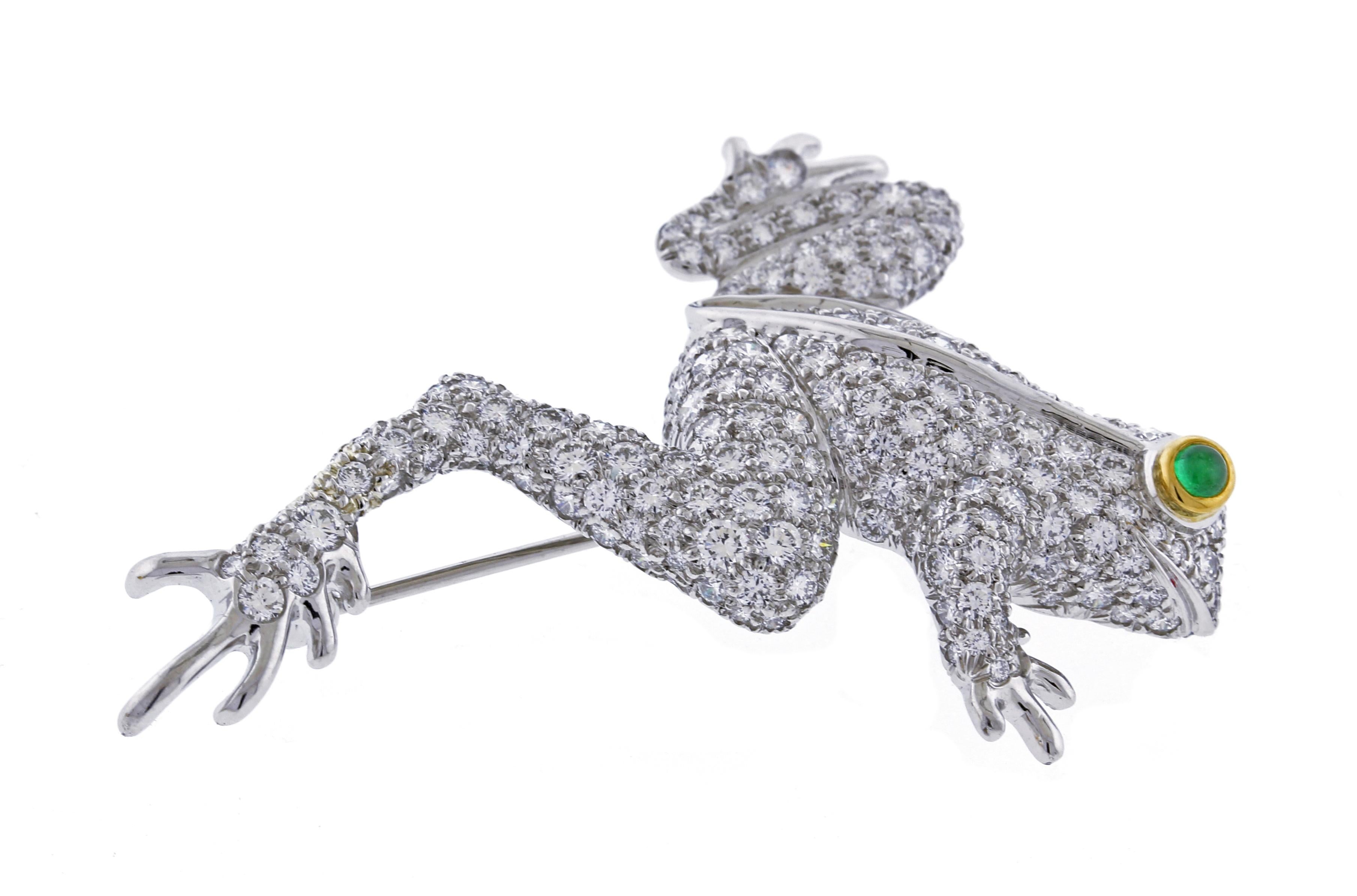 Brilliant Cut Tiffany & Co Diamond Frog Brooch For Sale