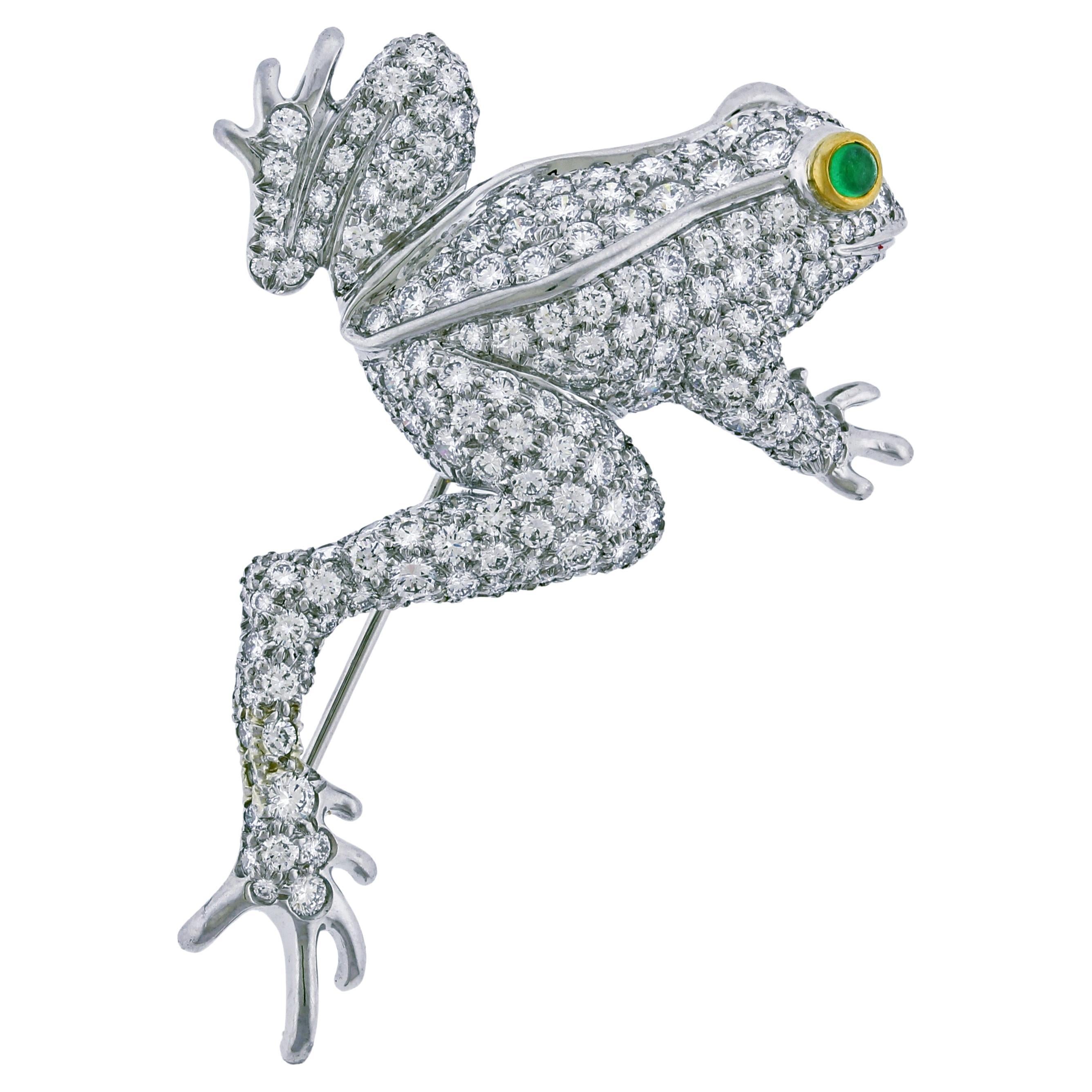 Frosch-Brosche von Tiffany & Co mit Diamanten im Angebot