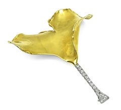 Tiffany & Co Diamond Gold and Platinum Flower Pin