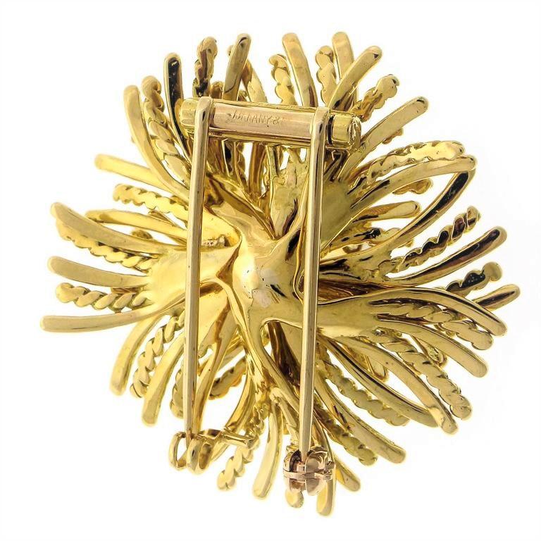Tiffany & Co. Diamond Gold Anemone Pin  In Good Condition In Stamford, CT