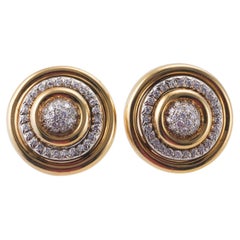 Vintage Tiffany & Co Diamond Gold Button Earirngs