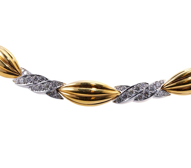 Tiffany and Co. Diamond Gold Classic X Necklace For Sale at 1stDibs