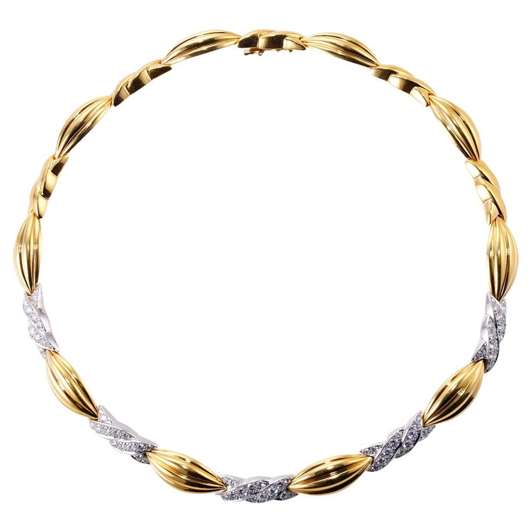 Tiffany and Co. Diamond Gold Classic X Necklace For Sale at 1stDibs