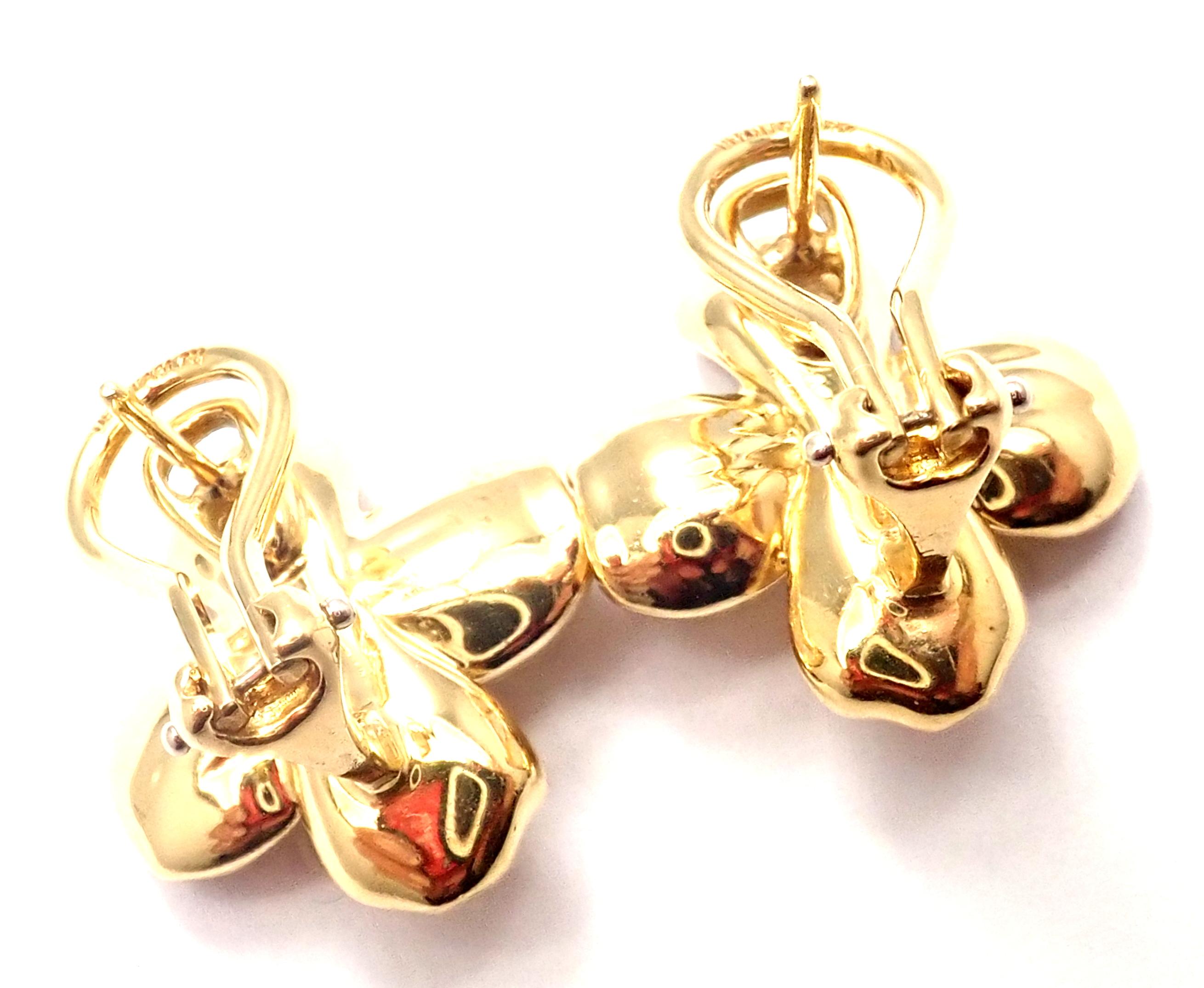 Tiffany & Co. Diamond Gold Dogwood Flower Drop Earrings 2