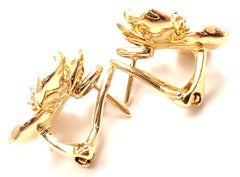 Tiffany & Co. Diamond Gold Dogwood Flower Drop Earrings