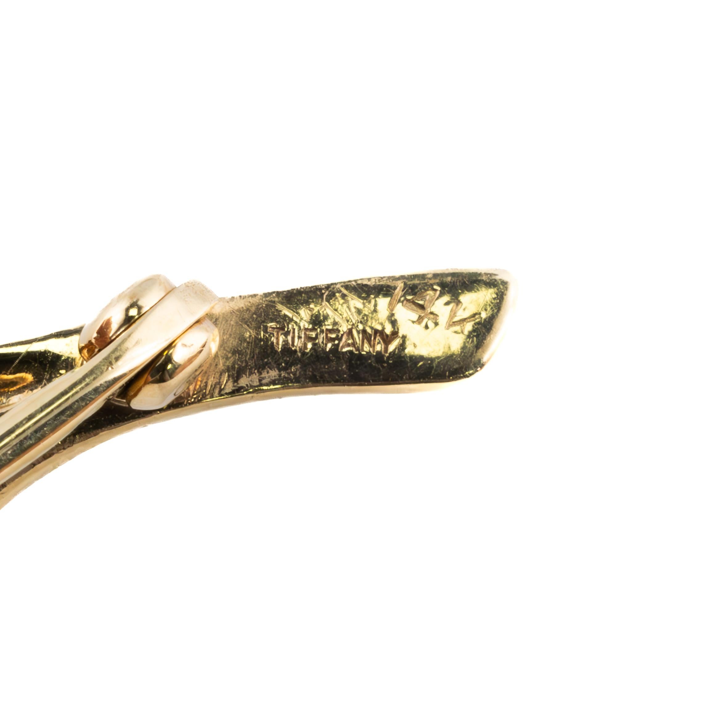 Retro Tiffany & Co. Diamond & Gold Feather Brooch For Sale