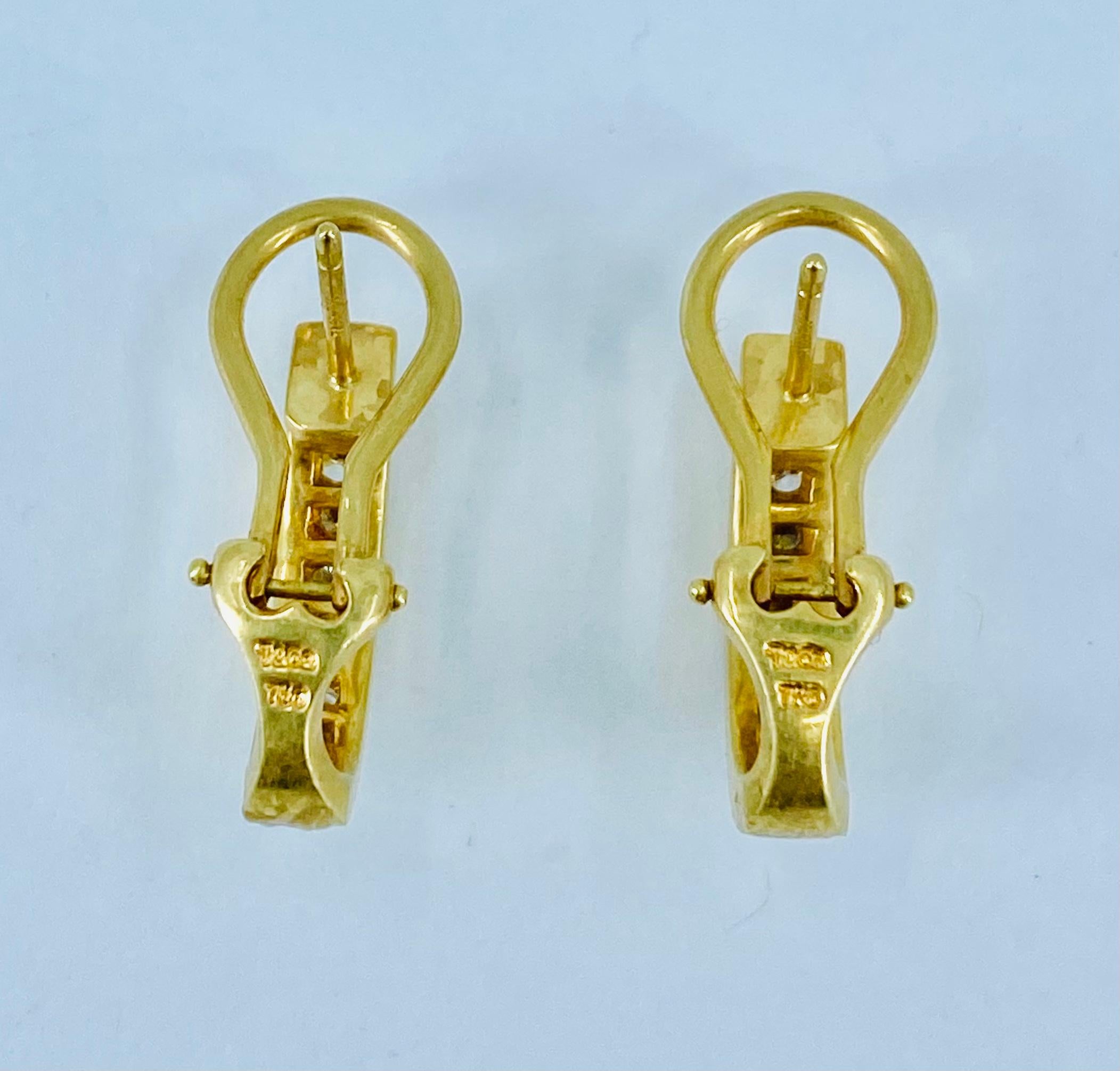 Tiffany & Co. Diamond Gold Hoop Earrings 1
