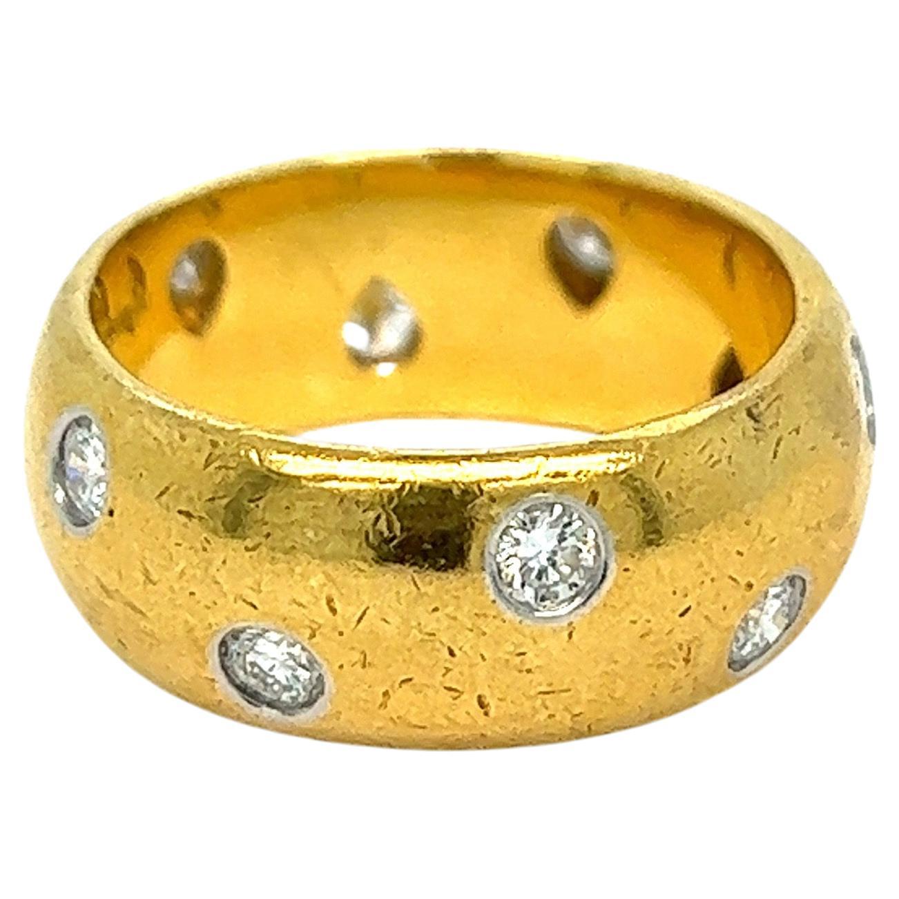 Tiffany & Co. Bague jonc en or et platine avec diamants en vente