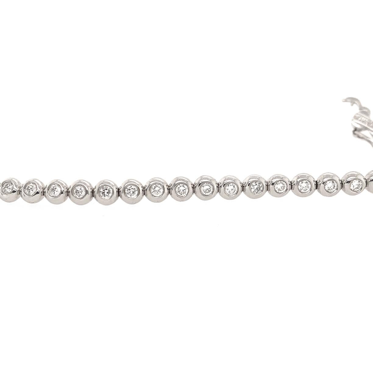 Tiffany & Co. Diamant- Riviere-Armband aus Weißgold mit Diamant (Brillantschliff) im Angebot
