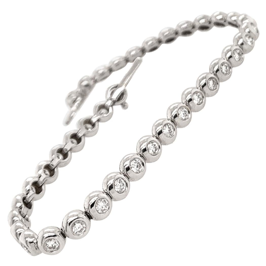 Medium 18K Tiffany  Co T Diamond Wire Bracelet White Gold  Etsy