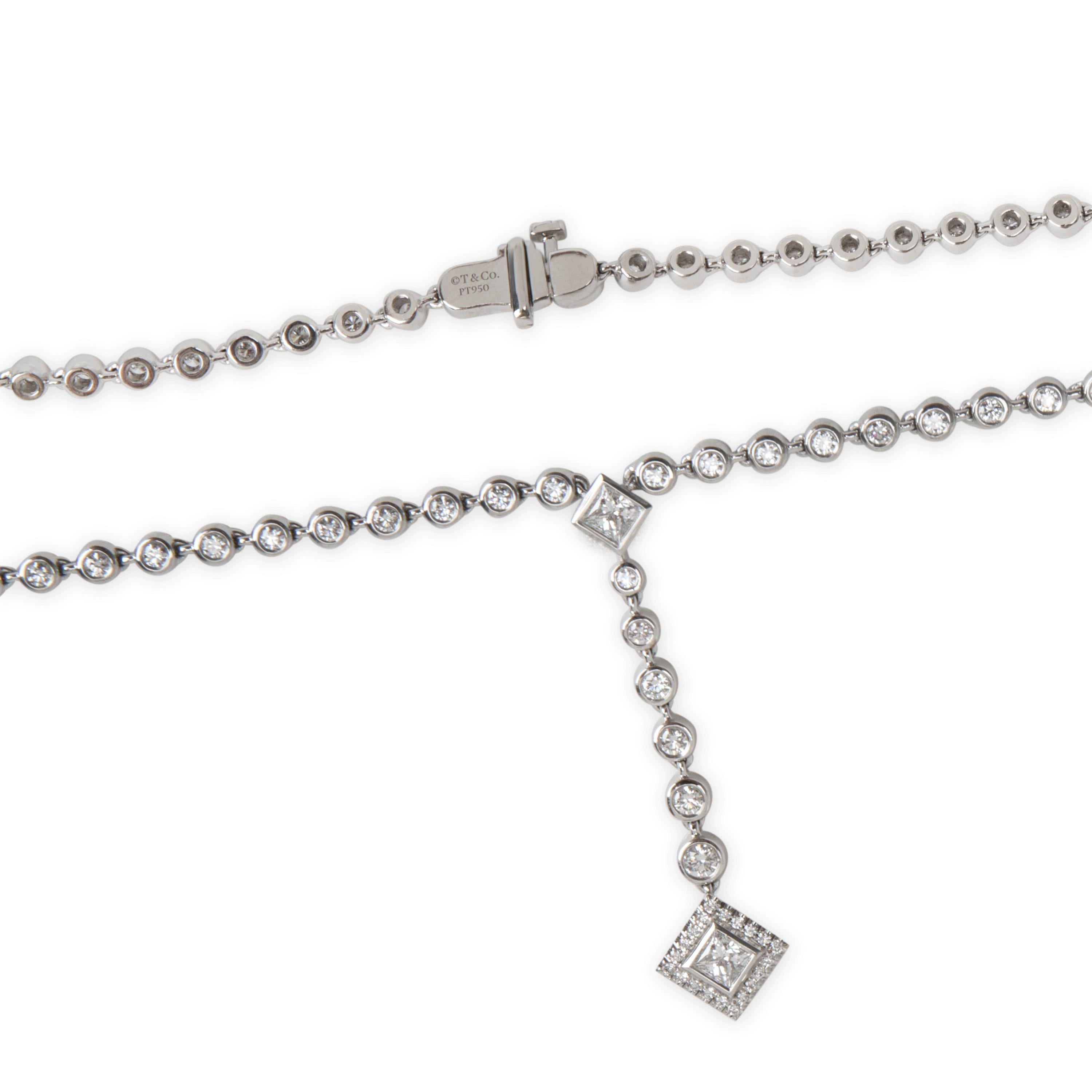 Tiffany & Co. Diamond Grace Necklace in Platinum '4.10 Carat' In Excellent Condition For Sale In New York, NY