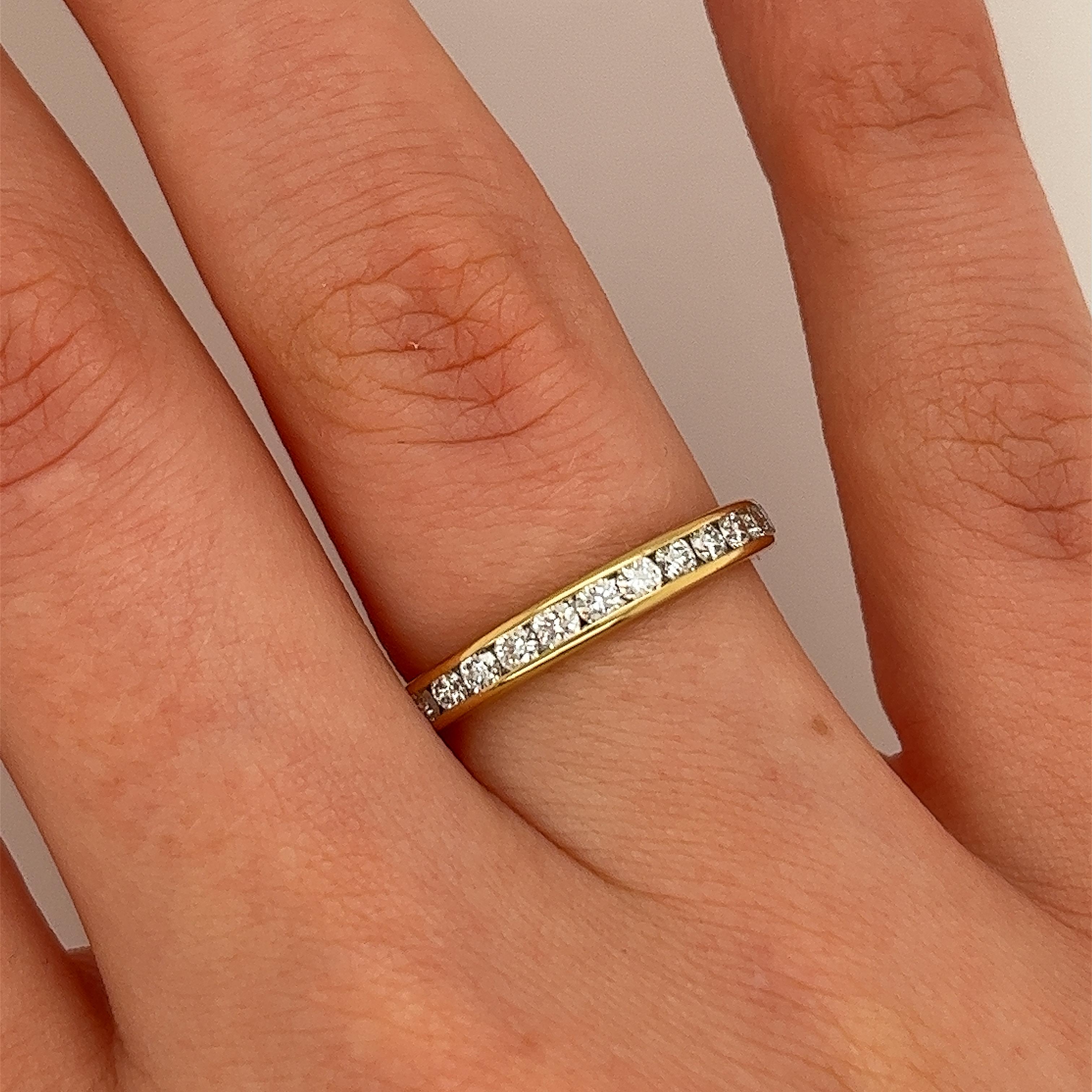 Tiffany & Co. Diamond Half Eternity Band set with 0.40ct diamonds in 18ct Yellow For Sale 1