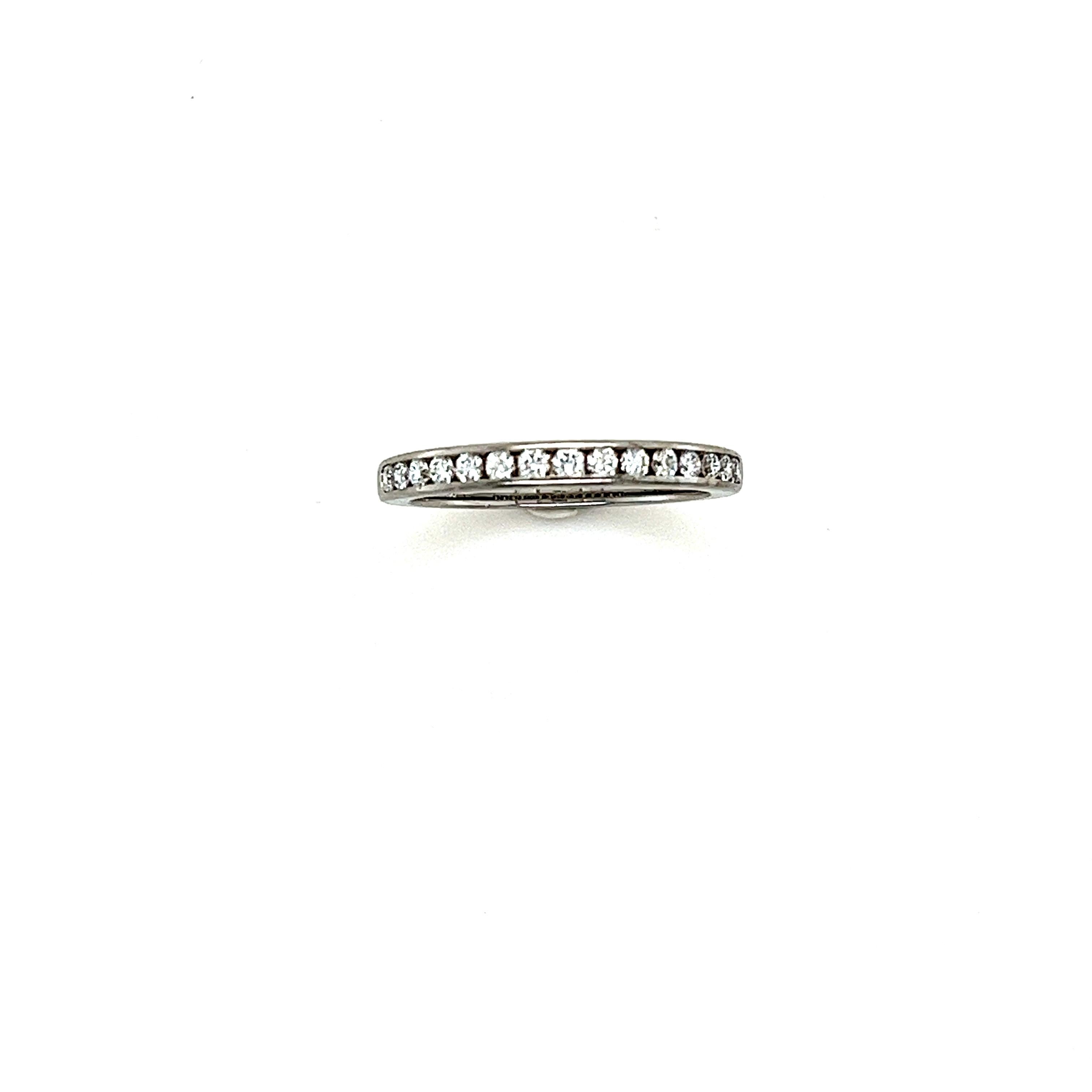 Brilliant Cut Tiffany & Co Diamond Half Eternity Ring 0.24ct For Sale