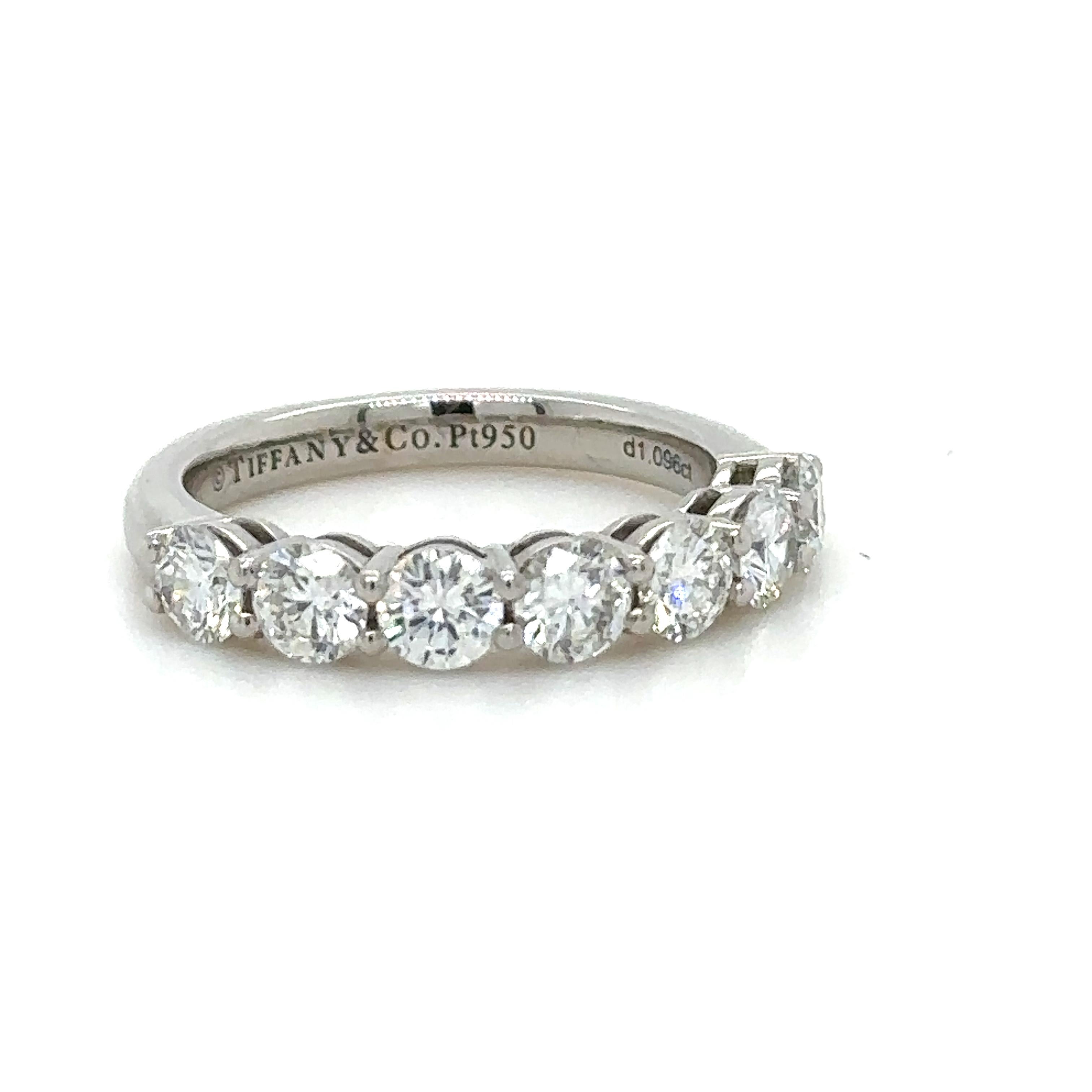 Tiffany & Co Diamond Half Eternity Ring 1.09ct 6