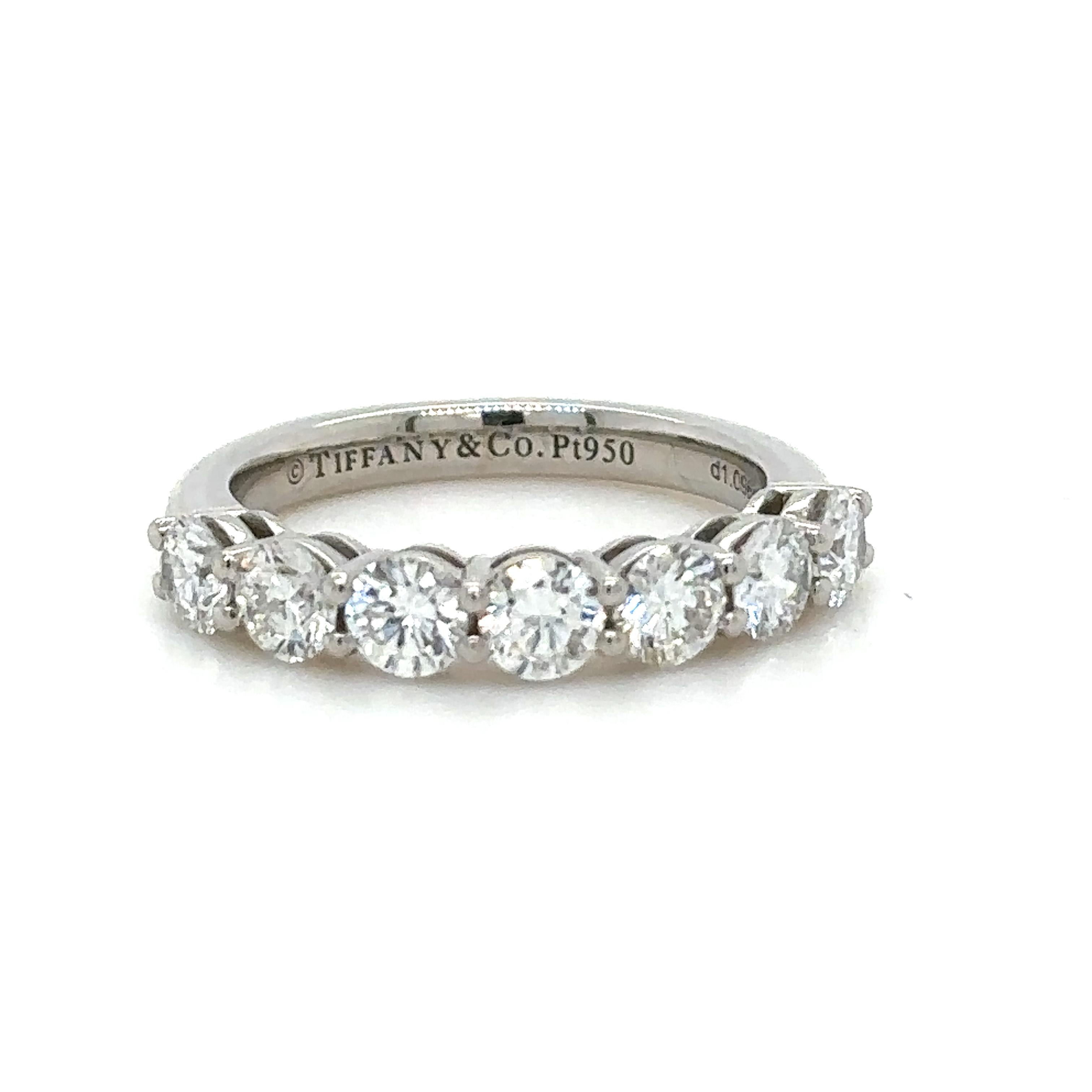 Tiffany & Co Diamond Half Eternity Ring 1.09ct 7