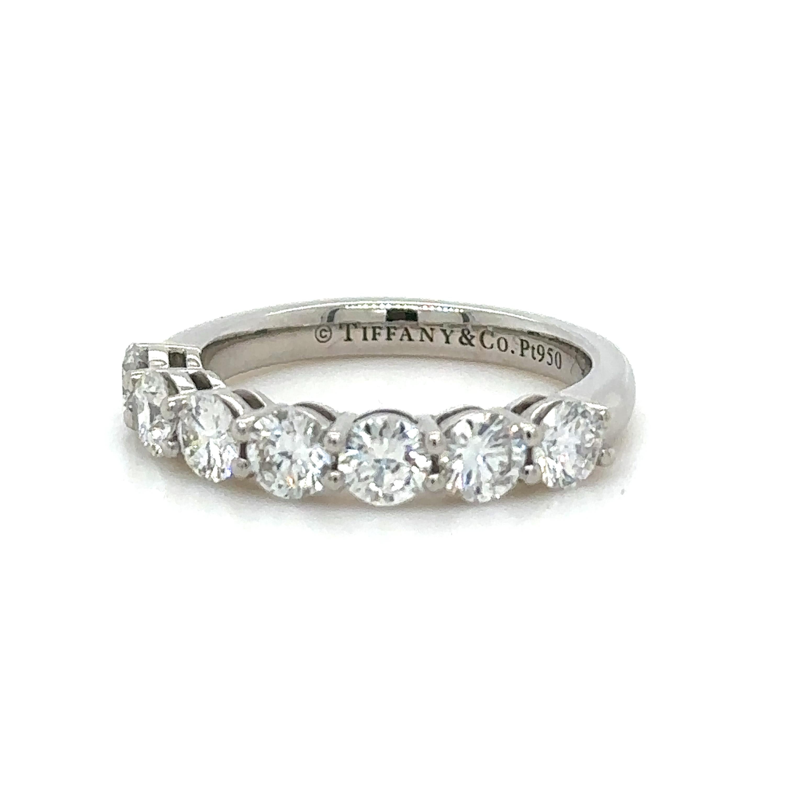 Tiffany & Co Diamond Half Eternity Ring 1.09ct 9