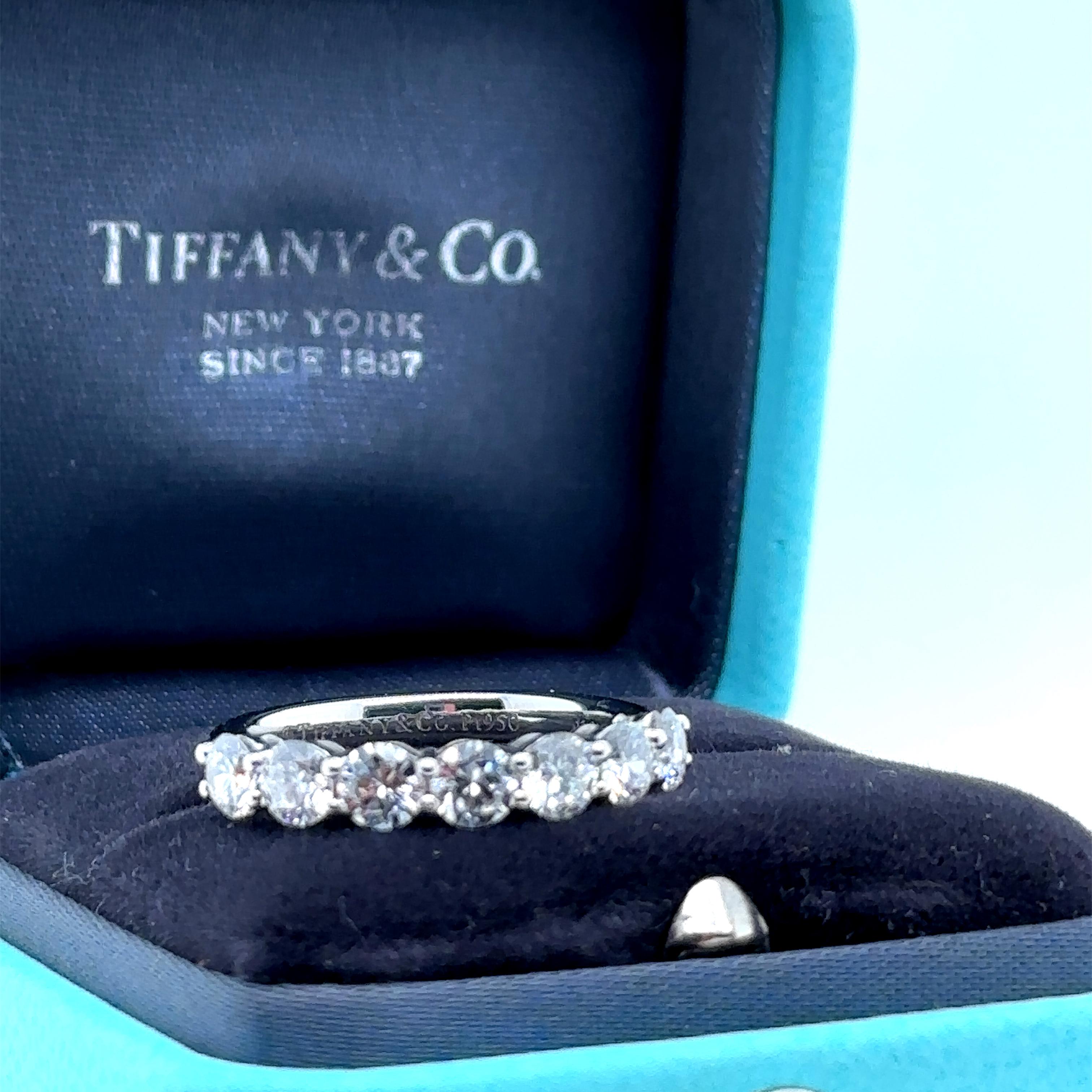 Tiffany & Co Diamond Half Eternity Ring 1.09ct 11